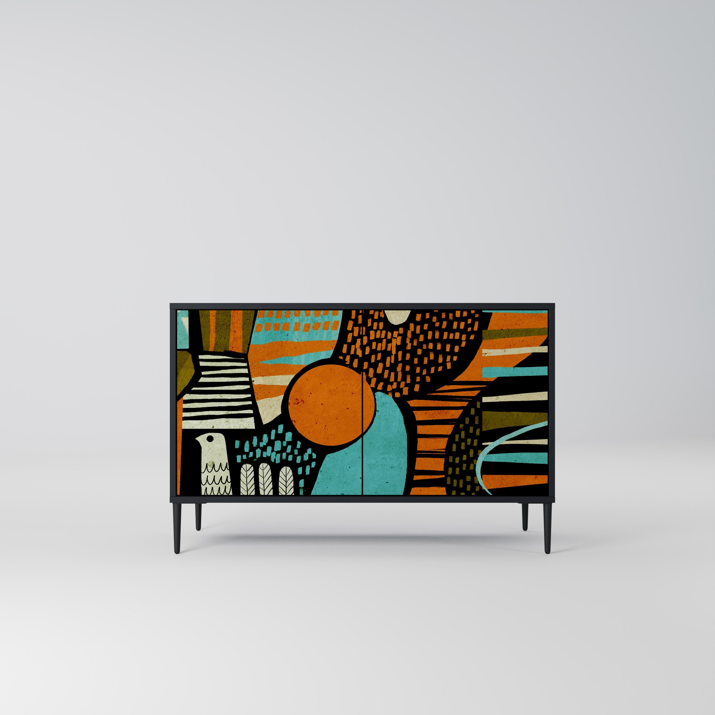 GEODE GLIMMER Sideboard mit 2 Türen in Schwarz