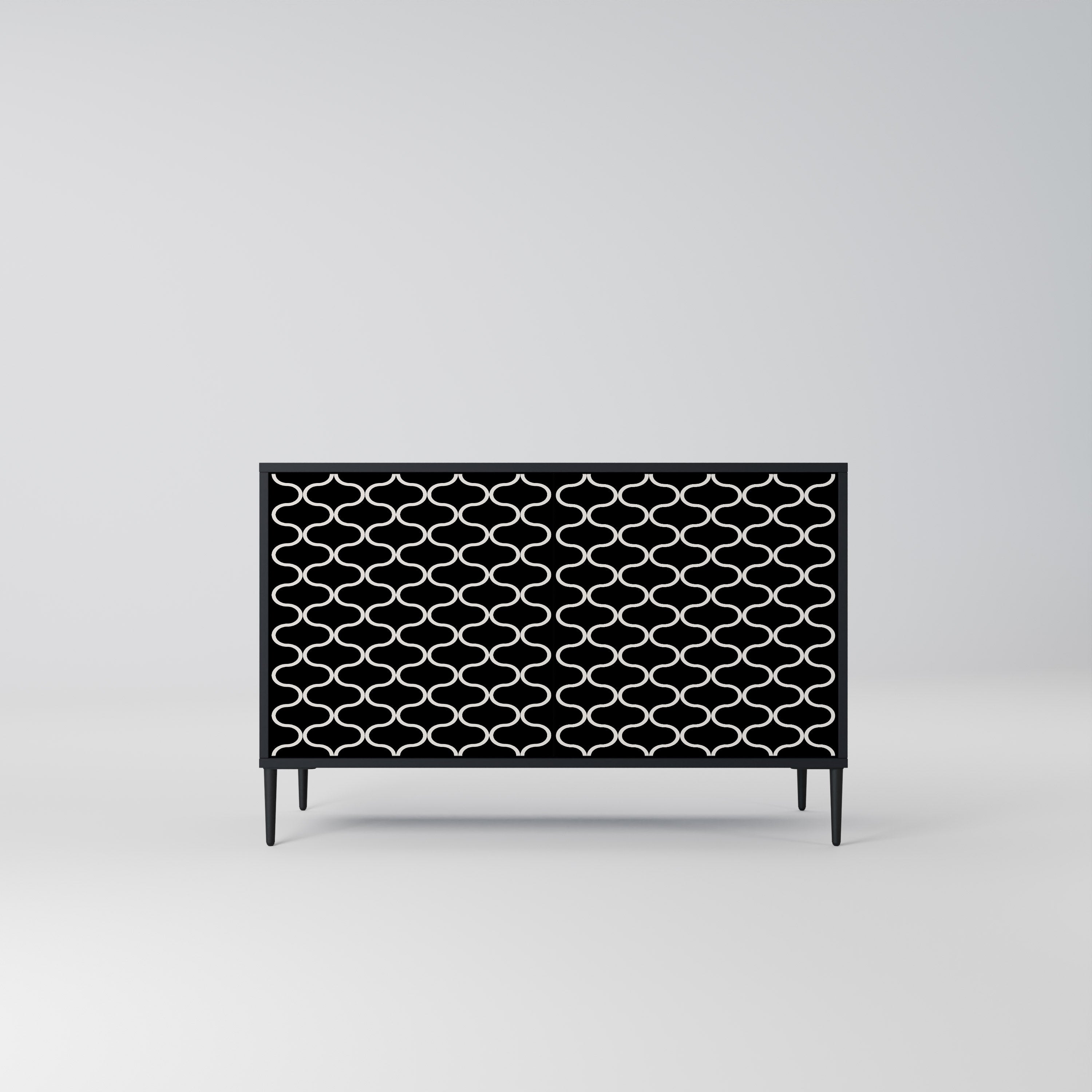 TESSELATED BLACKNESS Sideboard mit 2 Türen in schwarzem Finish
