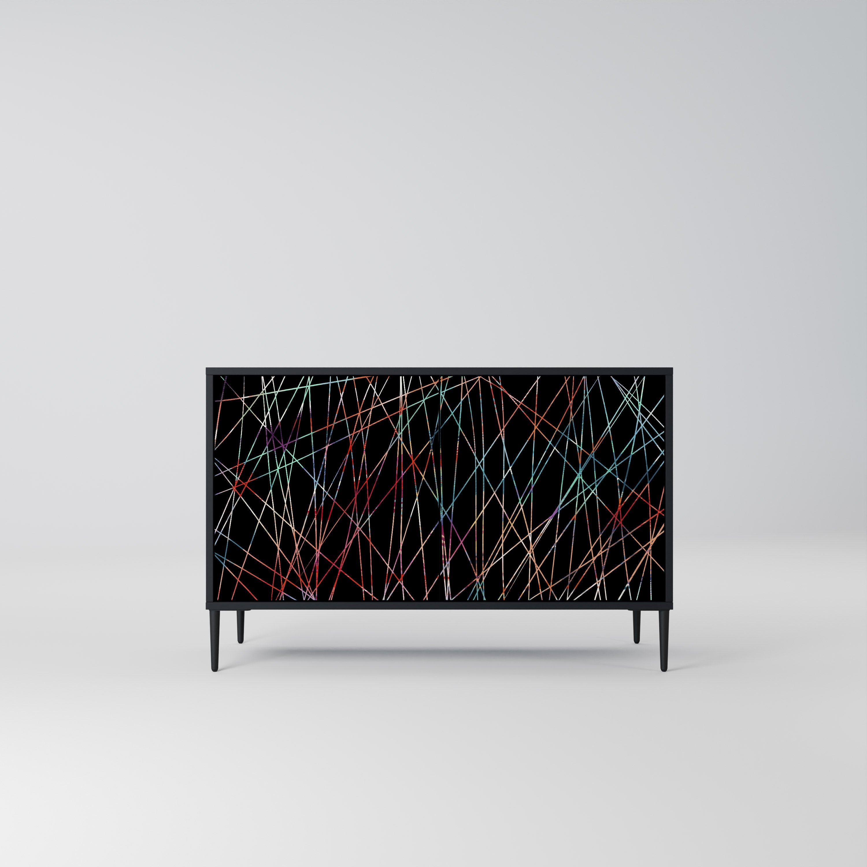 LUMINOUS SNARE Sideboard mit 2 Türen in Schwarz