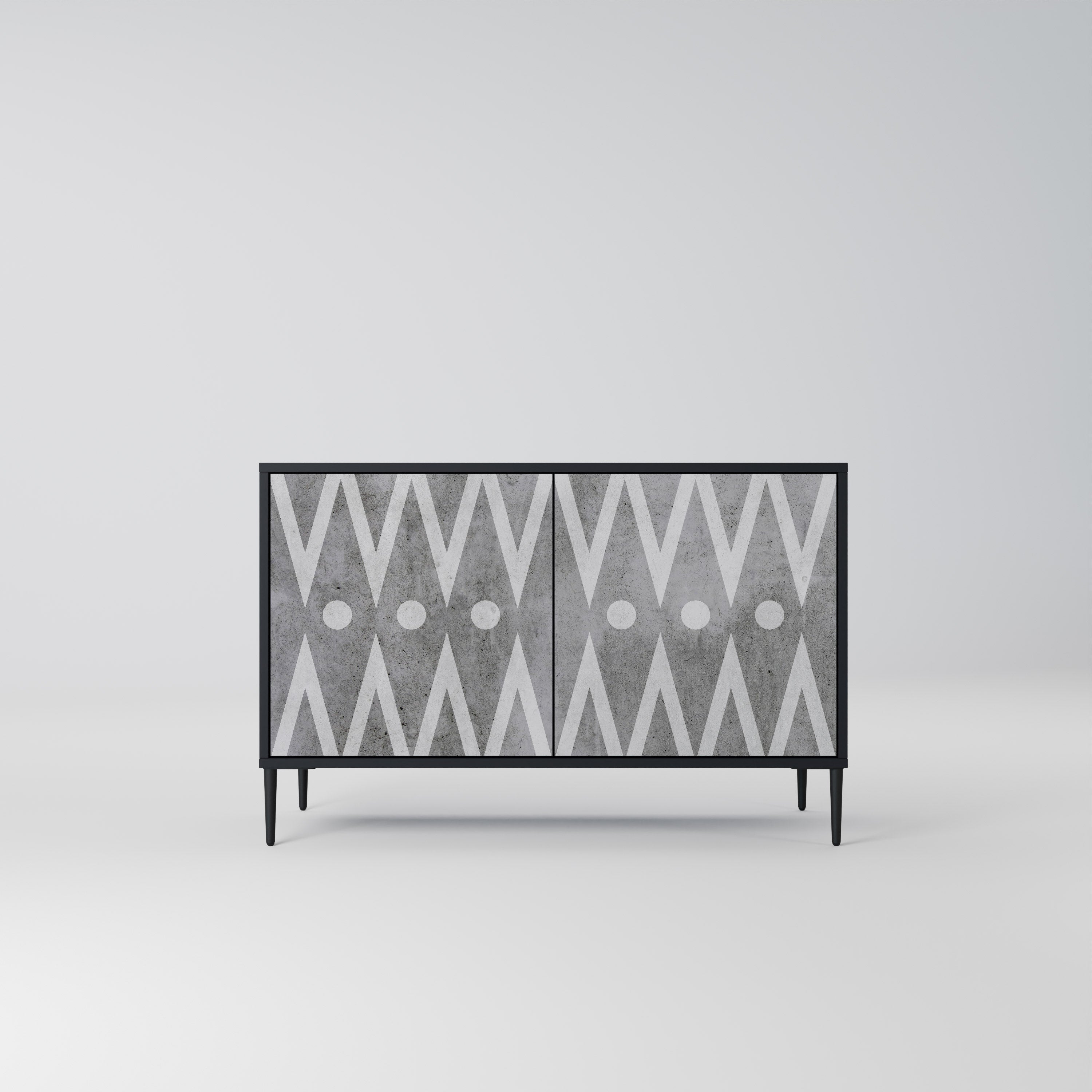 SHARP EDGES Sideboard mit 2 Türen in Schwarz