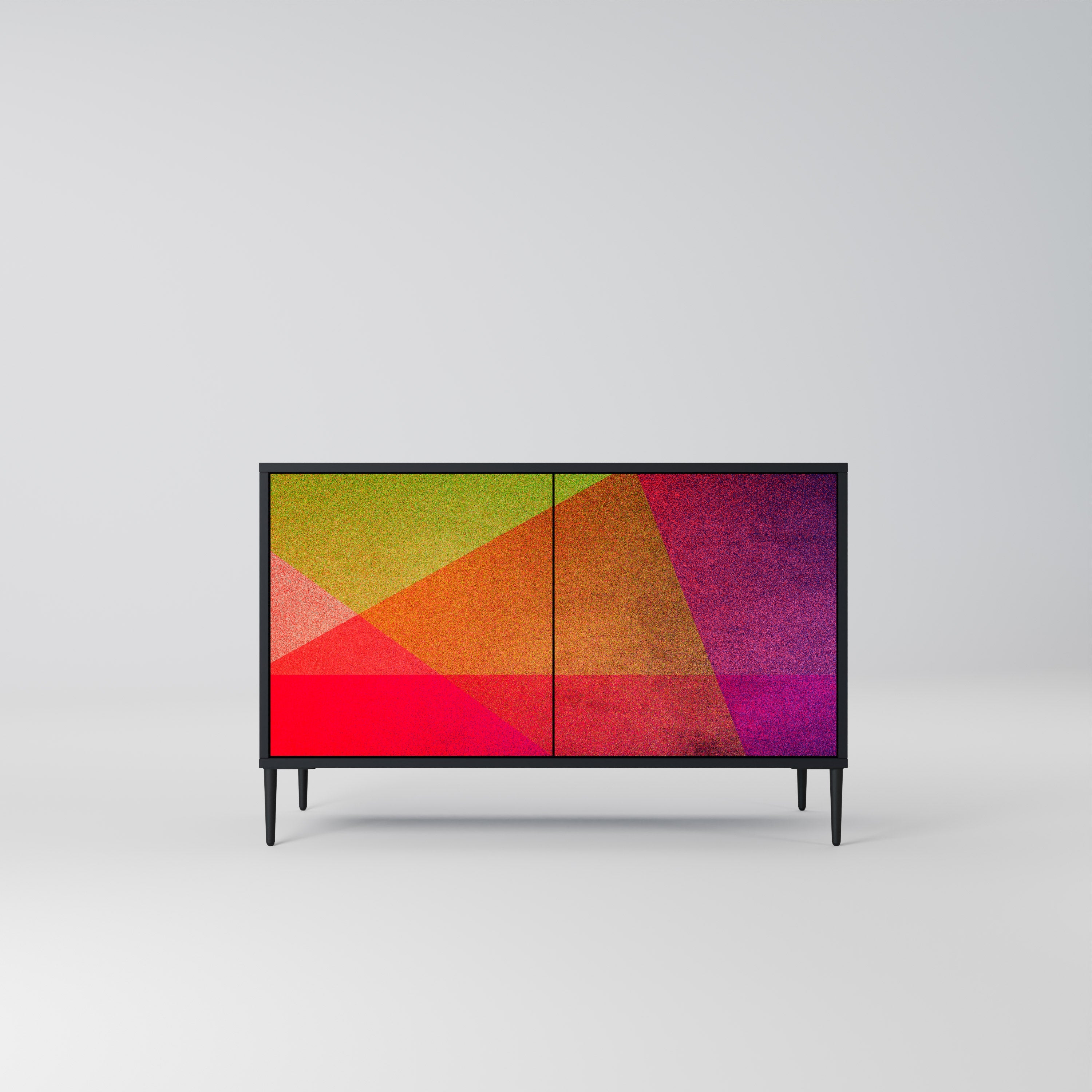 VIVID GEOMETRY Sideboard mit 2 Türen in Schwarz