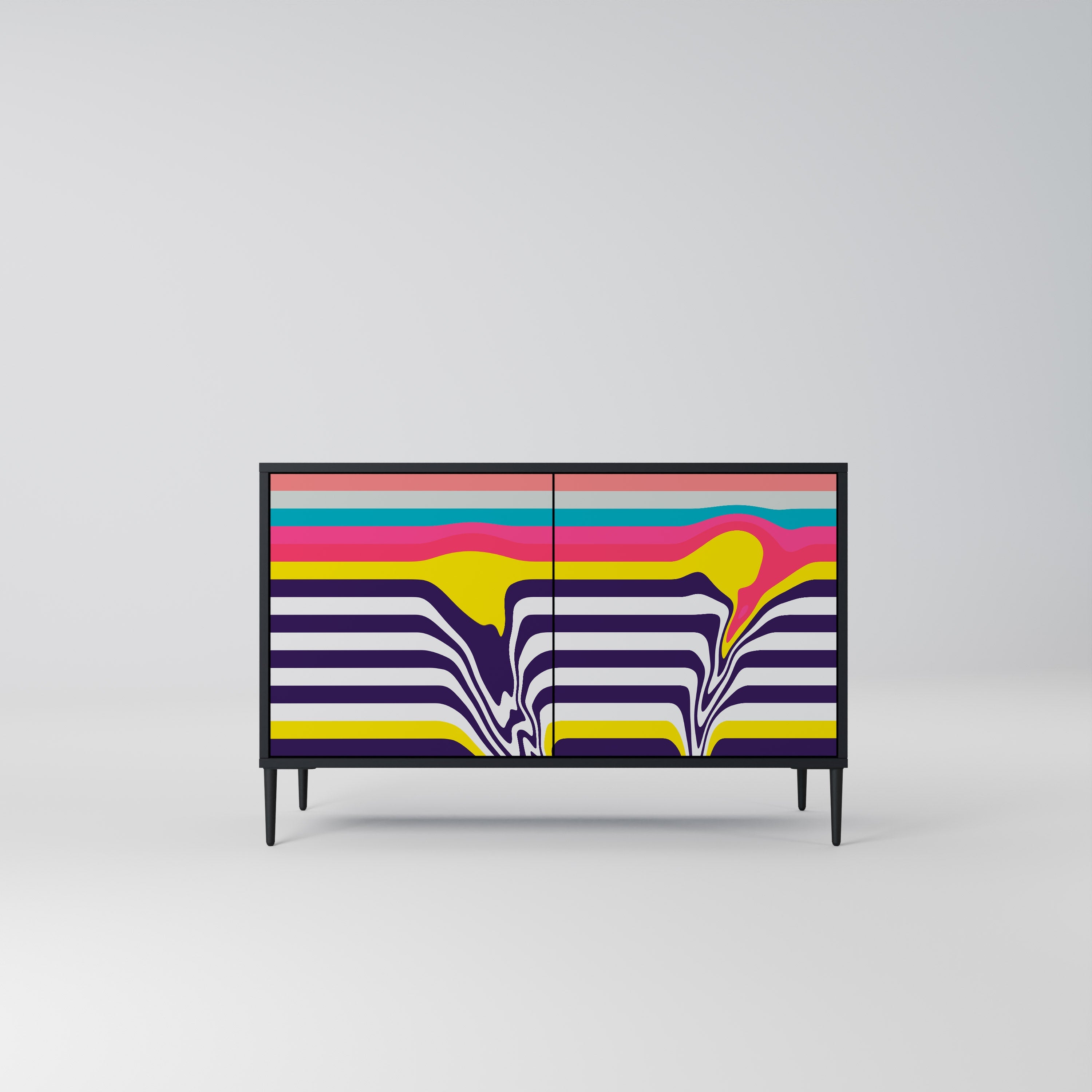 TONE COLLAPSE Sideboard mit 2 Türen in Schwarz