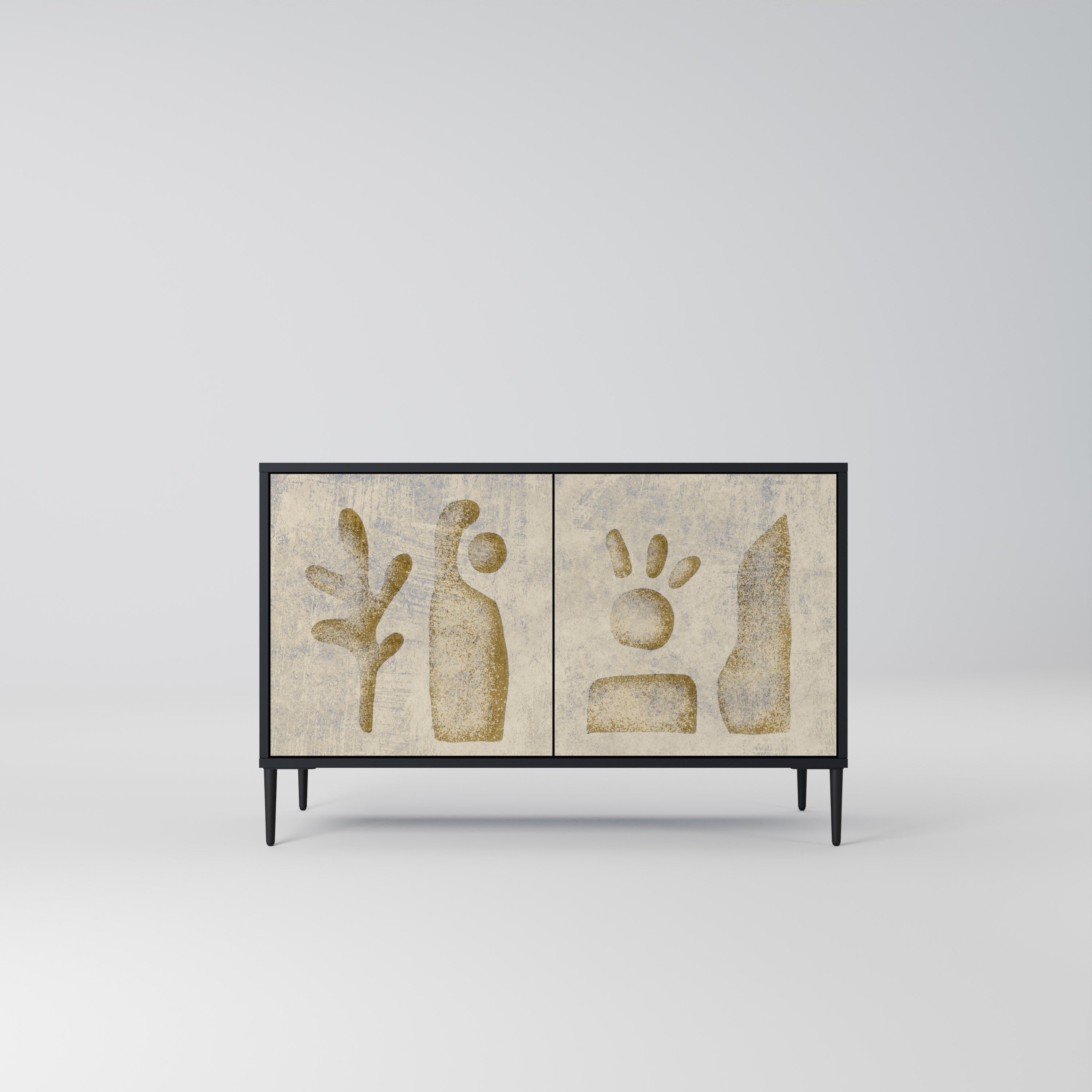 SAND SCULPTURES Sideboard mit 2 Türen in Schwarz