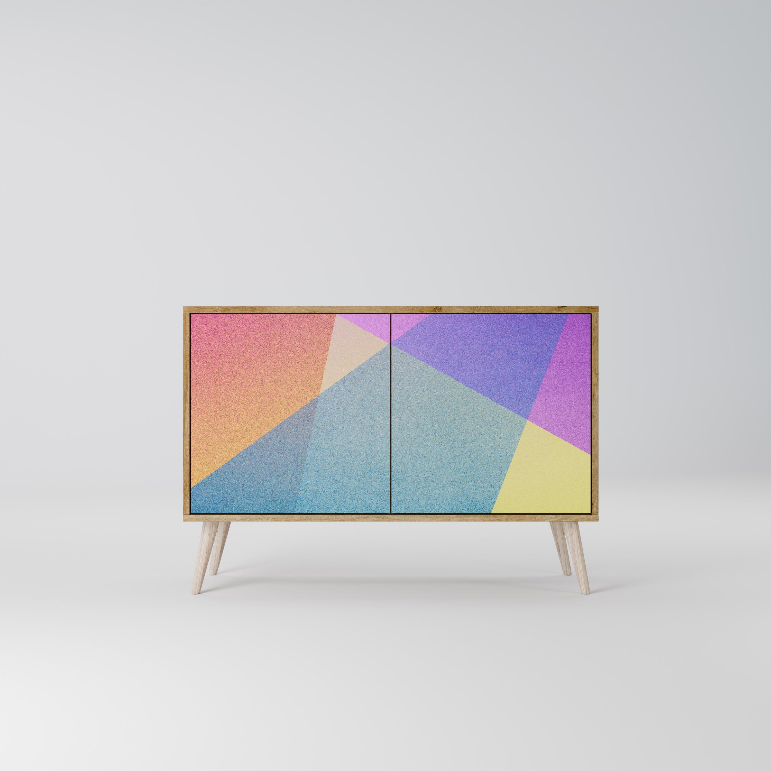 BRIGHT GEOMETRY Sideboard mit 2 Türen in Eichenoptik