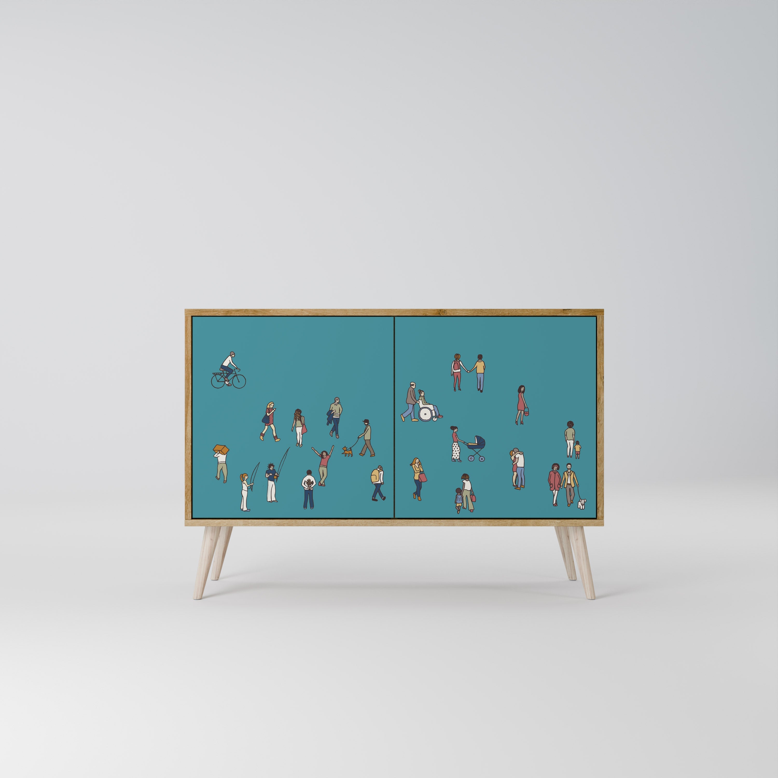 COLLECTIVE STREAM Sideboard mit 2 Türen in Eichenoptik