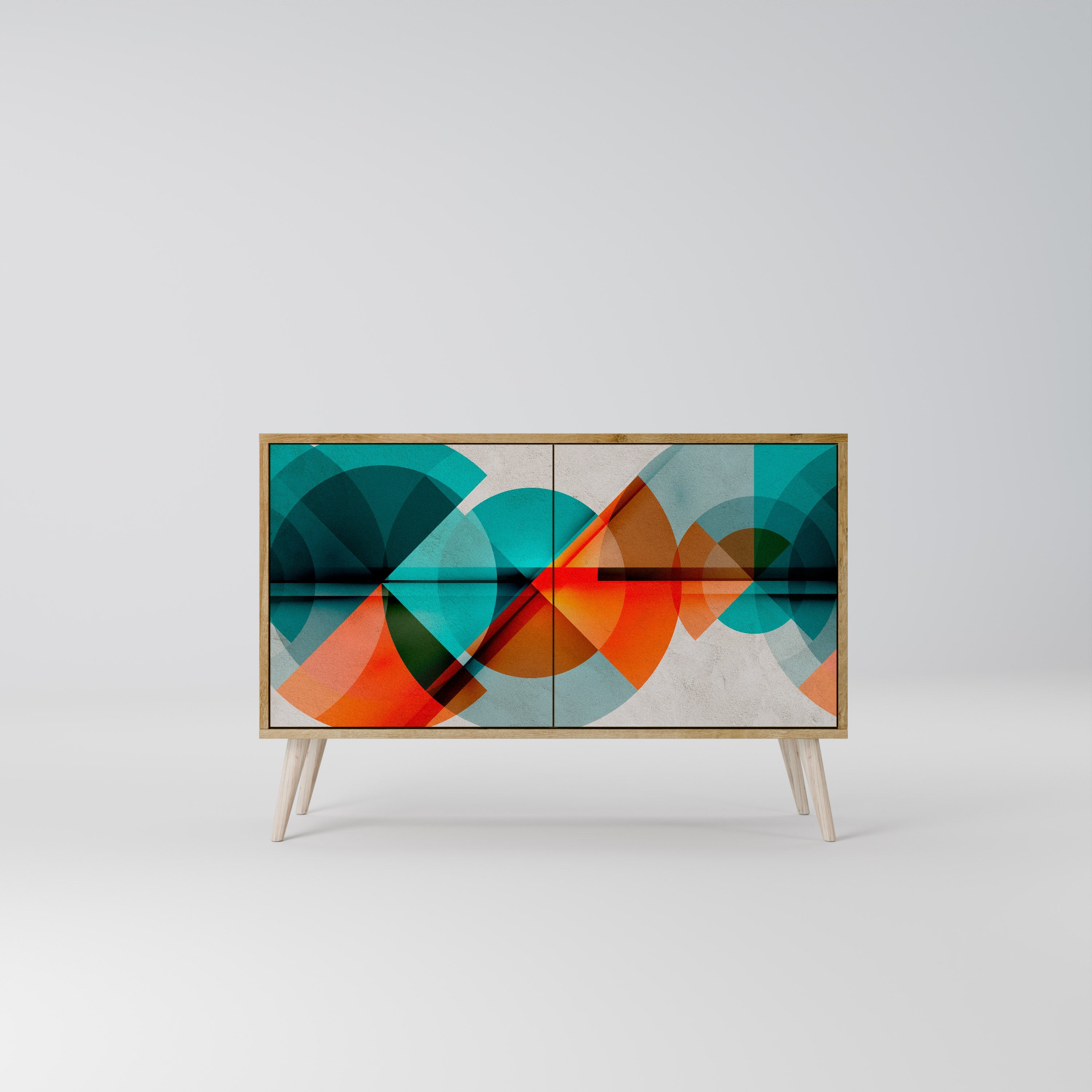 CIRCULAR RHAPSODY Sideboard mit 2 Türen in Eichenoptik
