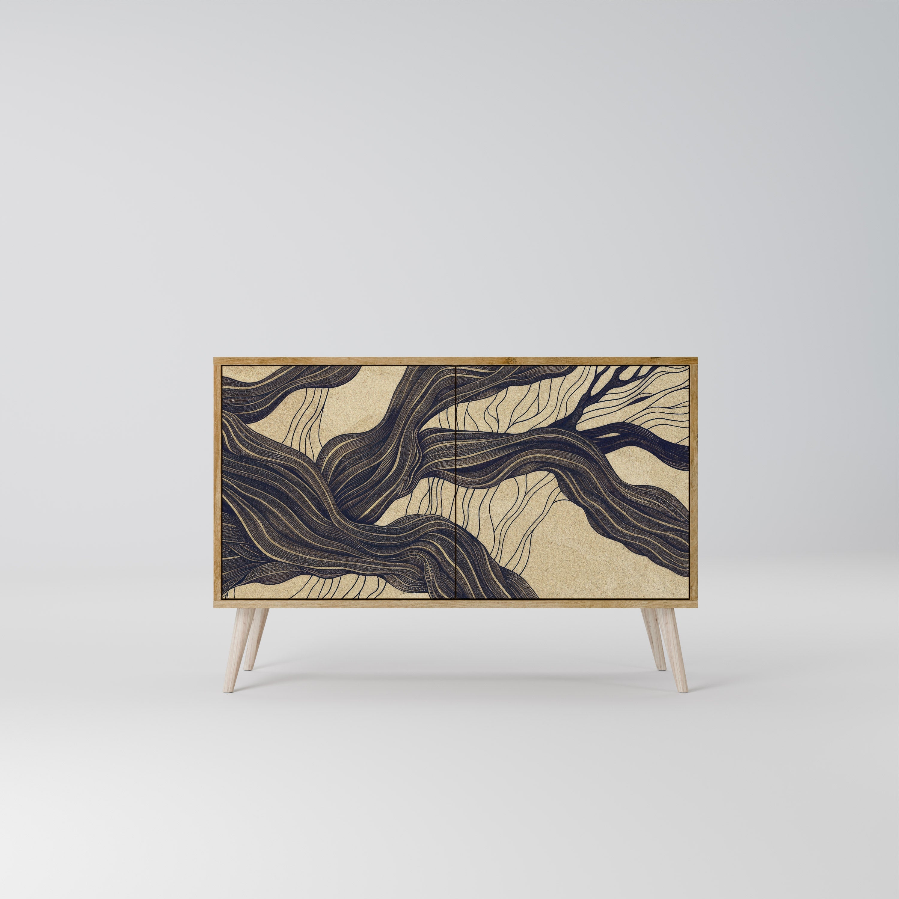 UNIFIED FRAGMENTS Sideboard mit 2 Türen in Eichenoptik