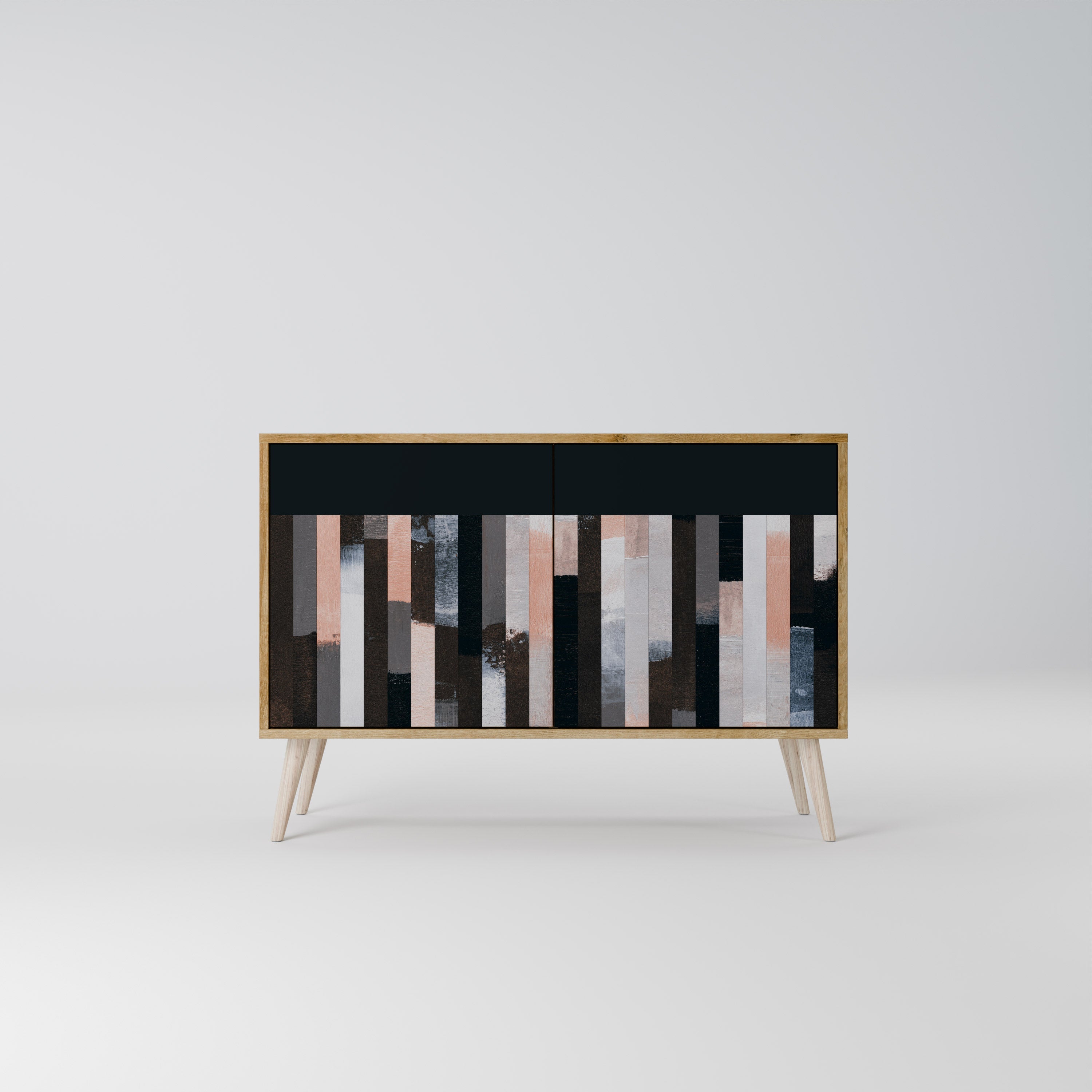 COLLAGE OF RECTANGLES Sideboard mit 2 Türen in Eichenoptik