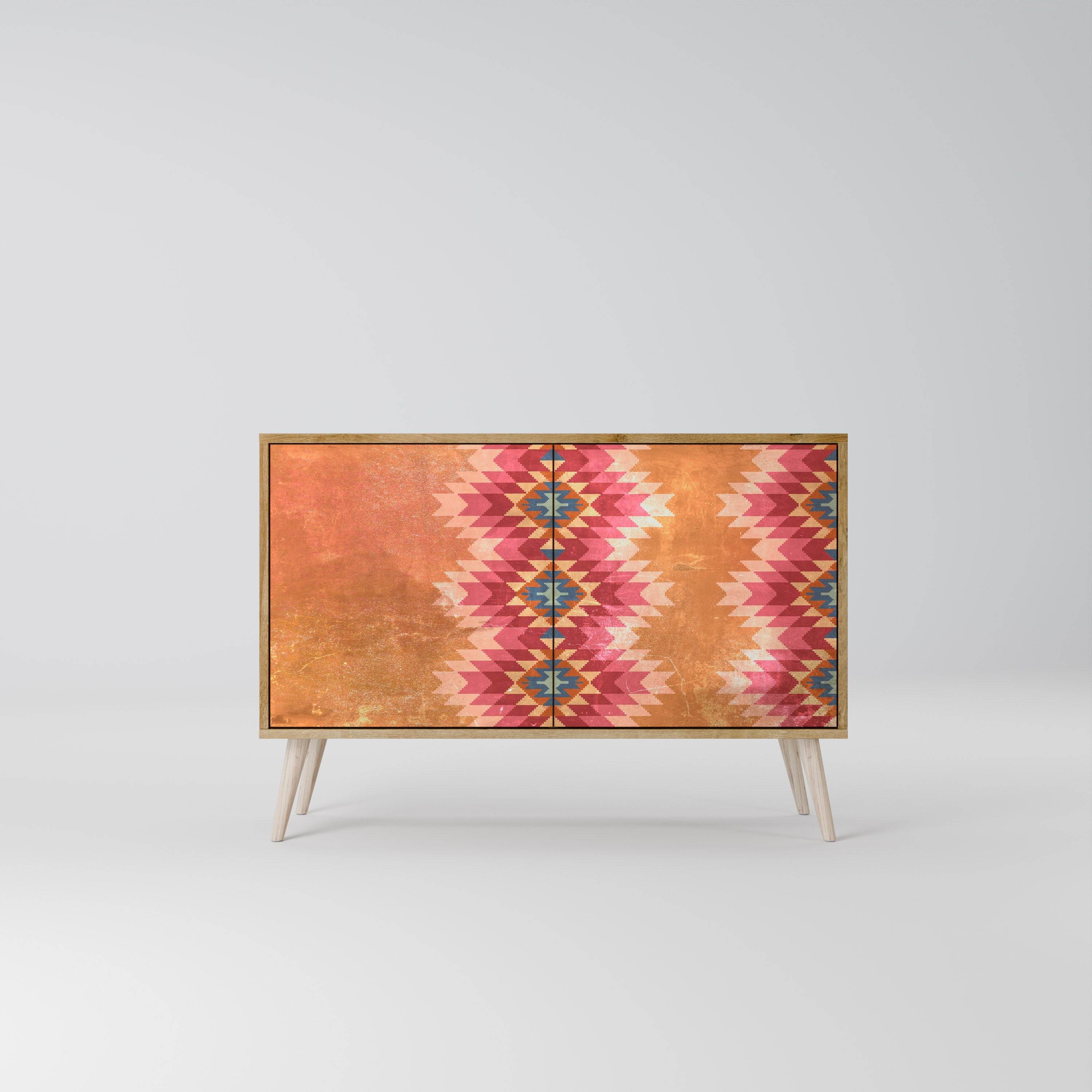 INDIAN FOLK Sideboard mit 2 Türen in Eichenoptik