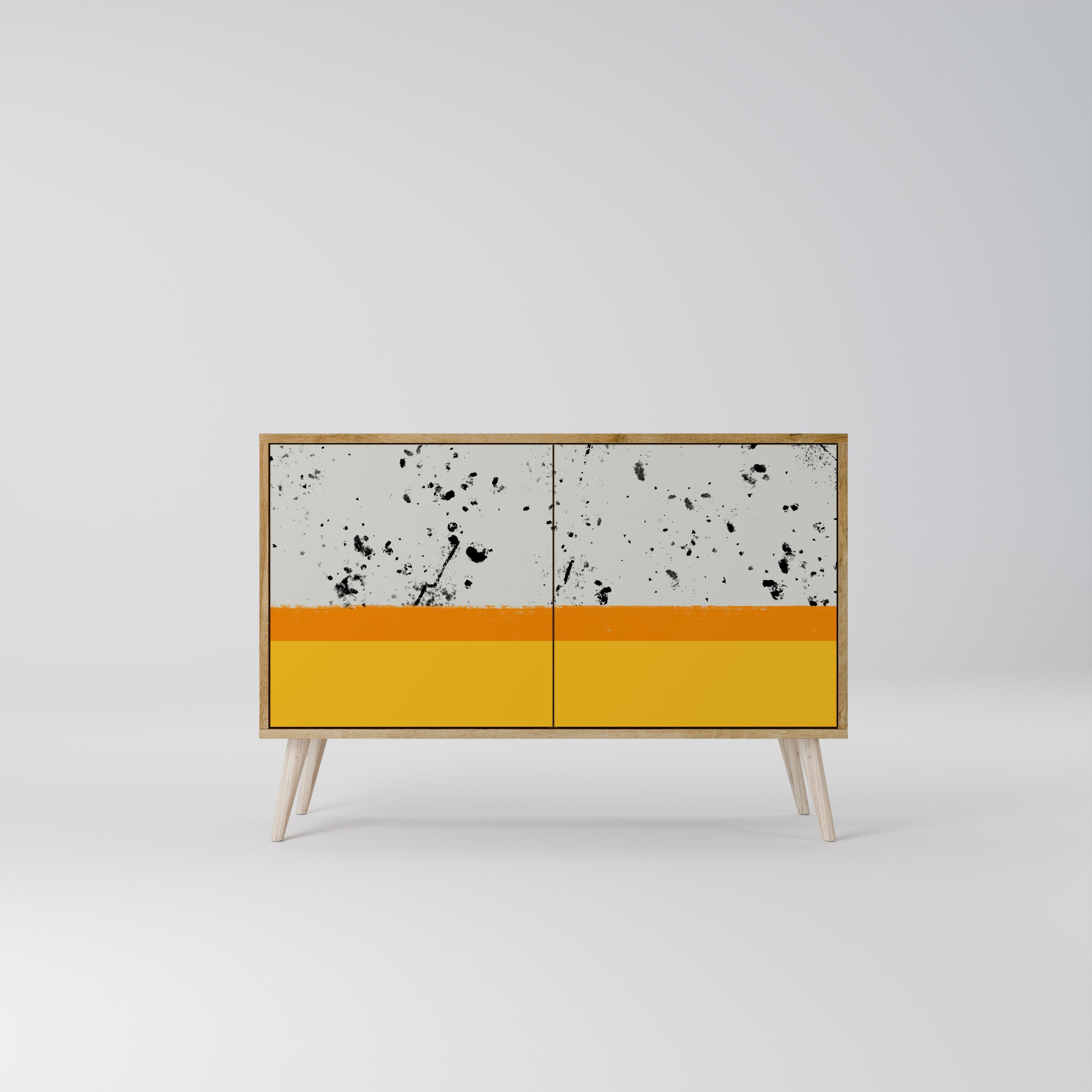 DYED BY ORANGE Sideboard mit 2 Türen in Eichenoptik