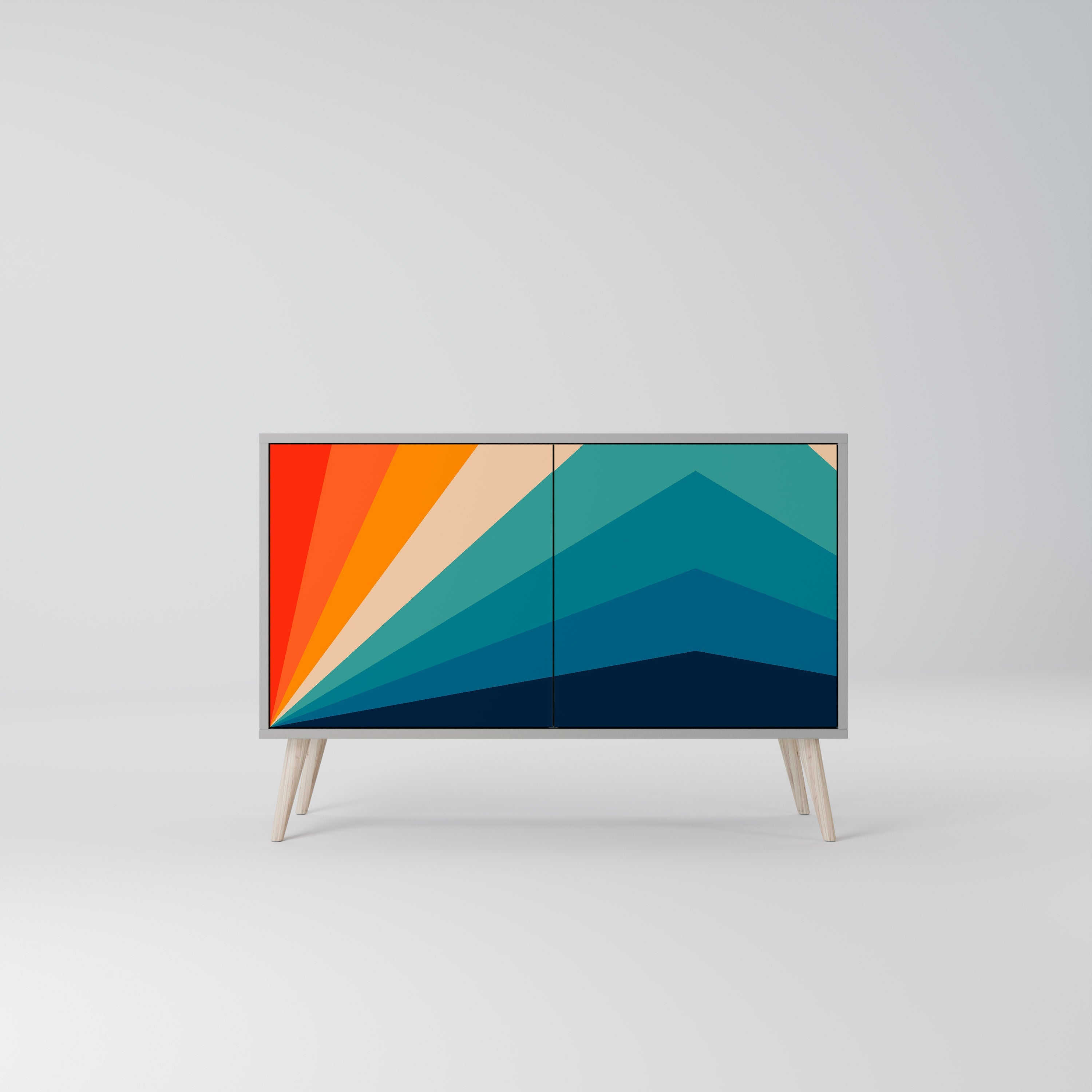 PRISM CONCUSSION Sideboard mit 2 Türen in grauem Finish