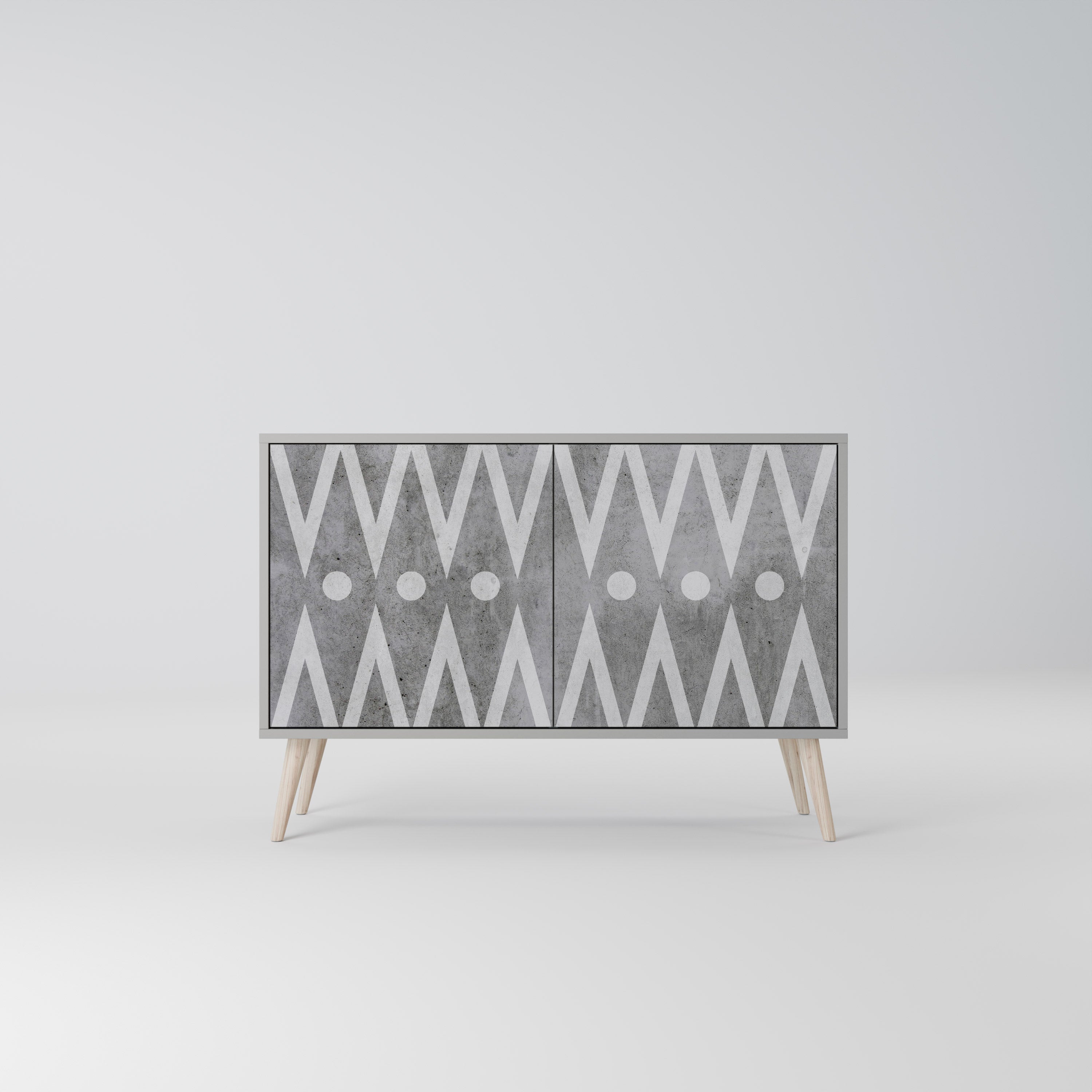 SHARP EDGES Sideboard mit 2 Türen in grauer Ausführung