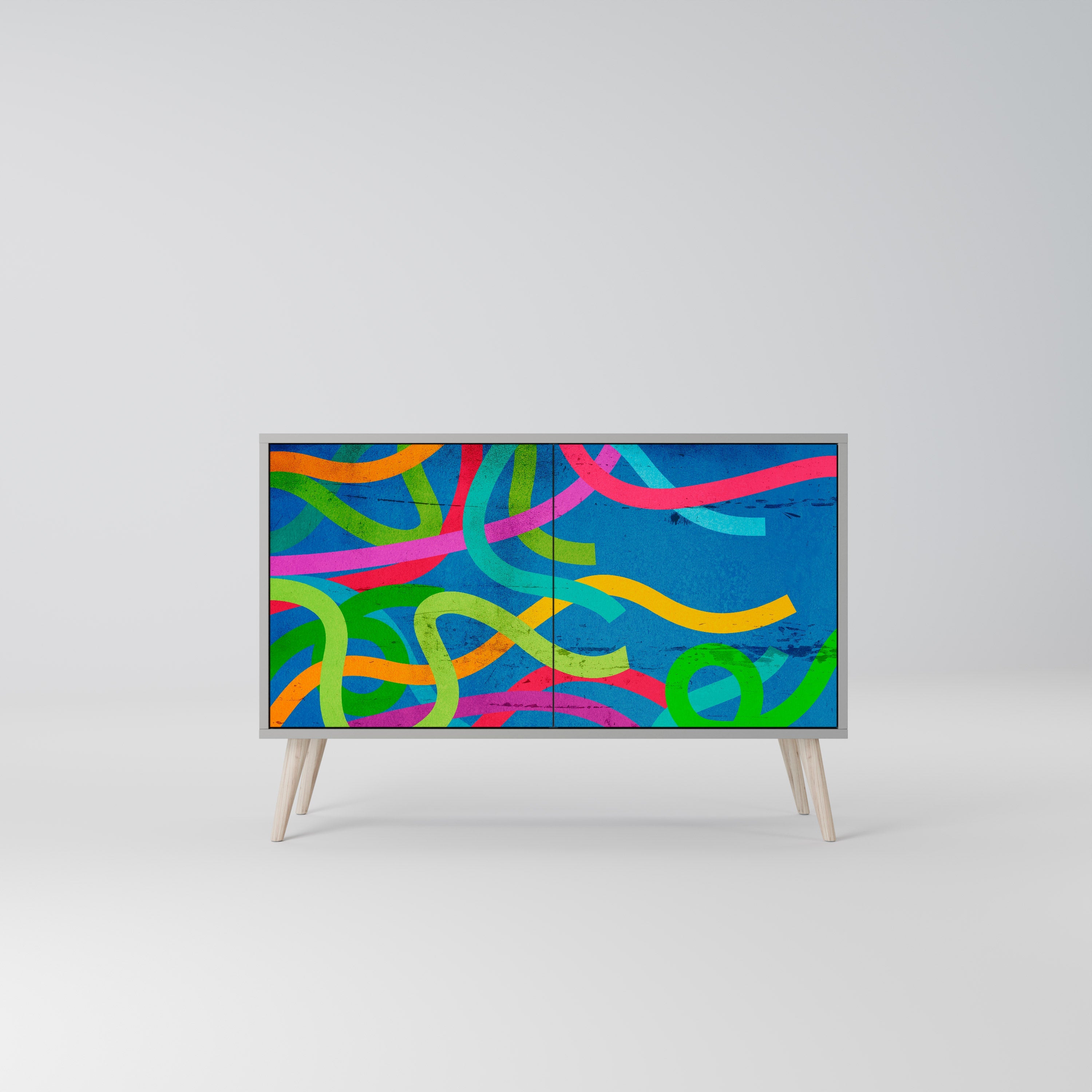 STREAMER TANGLE Sideboard mit 2 Türen in grauer Ausführung
