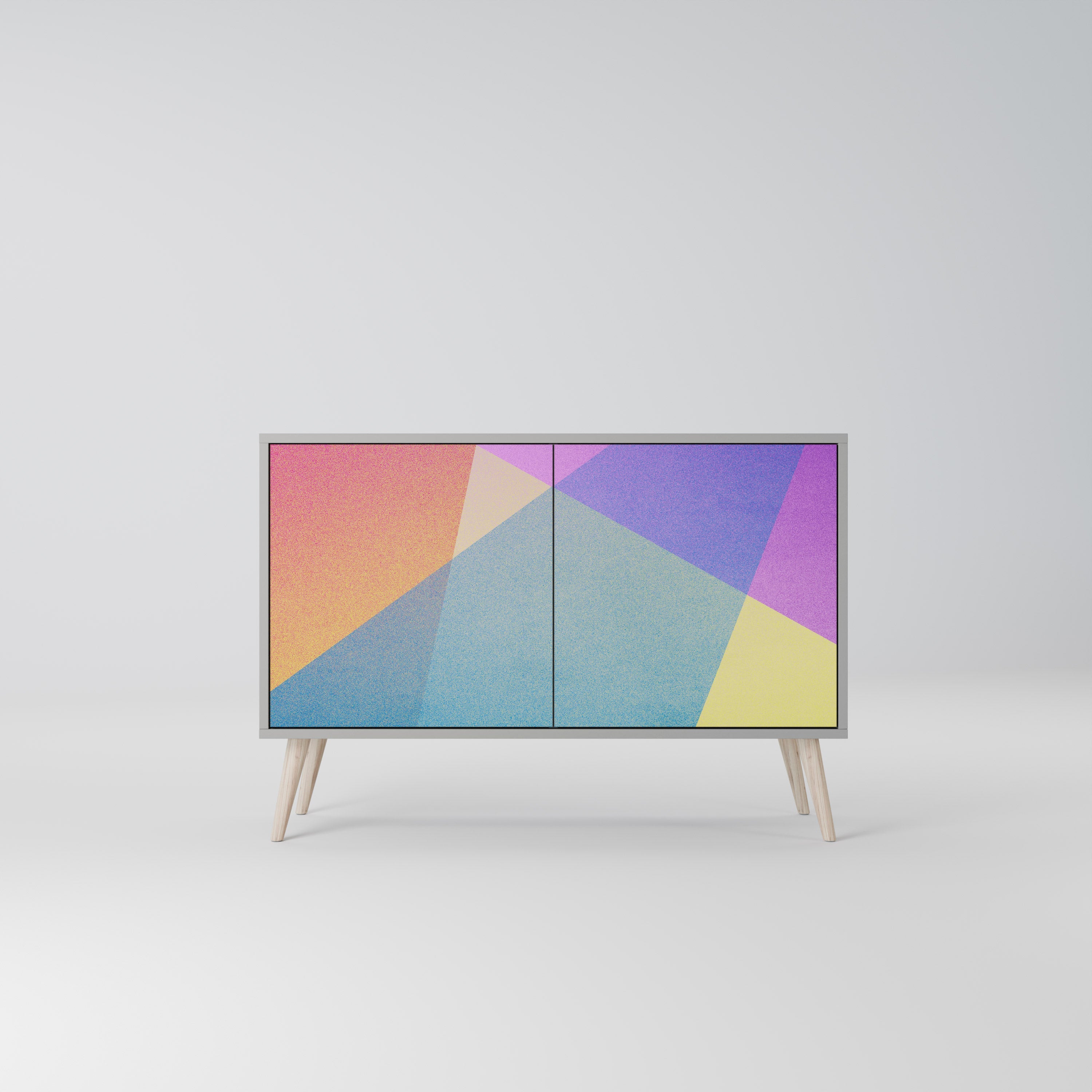 BRIGHT GEOMETRY Sideboard mit 2 Türen in grauem Finish