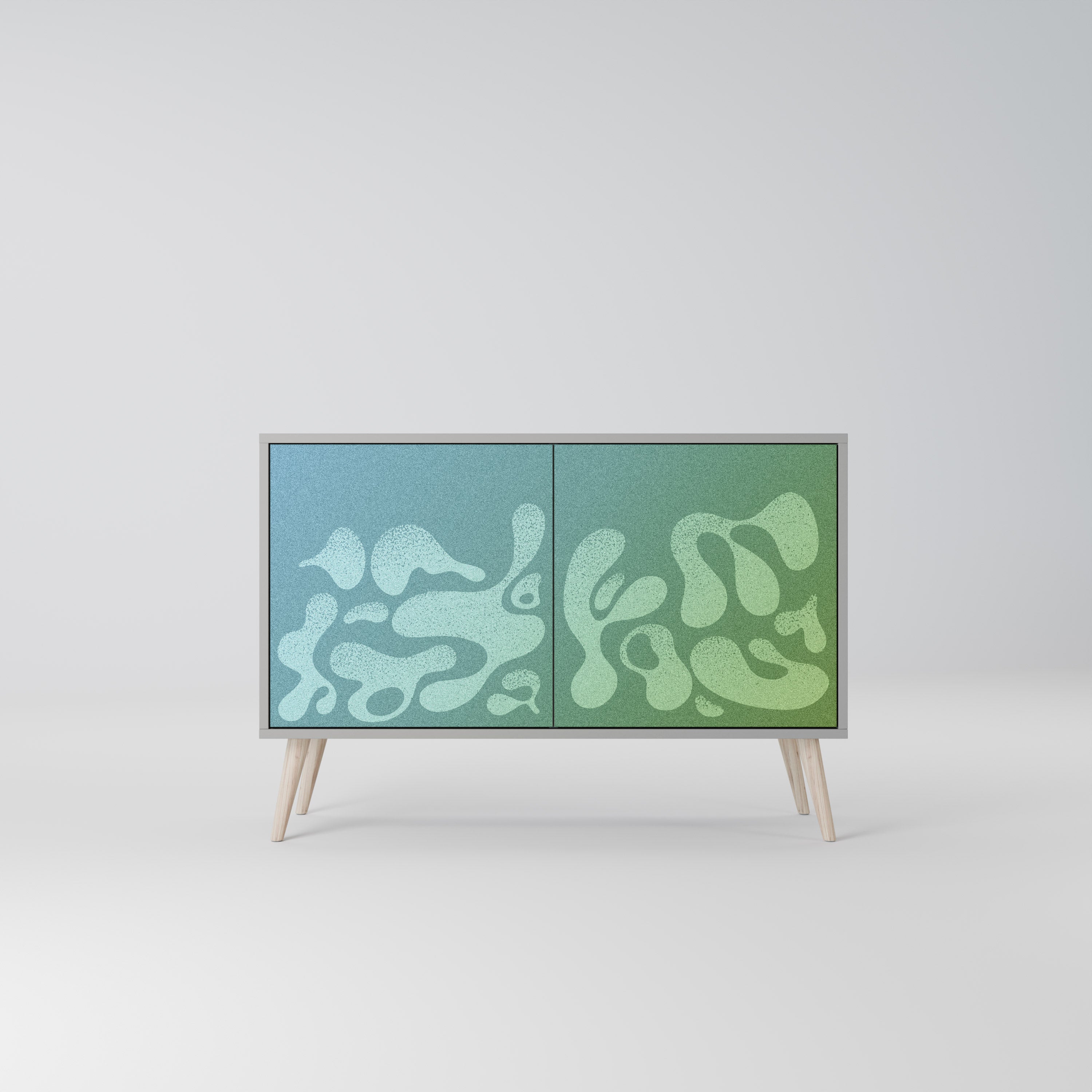 IRREGULAR BLUE Sideboard mit 2 Türen in grauem Finish