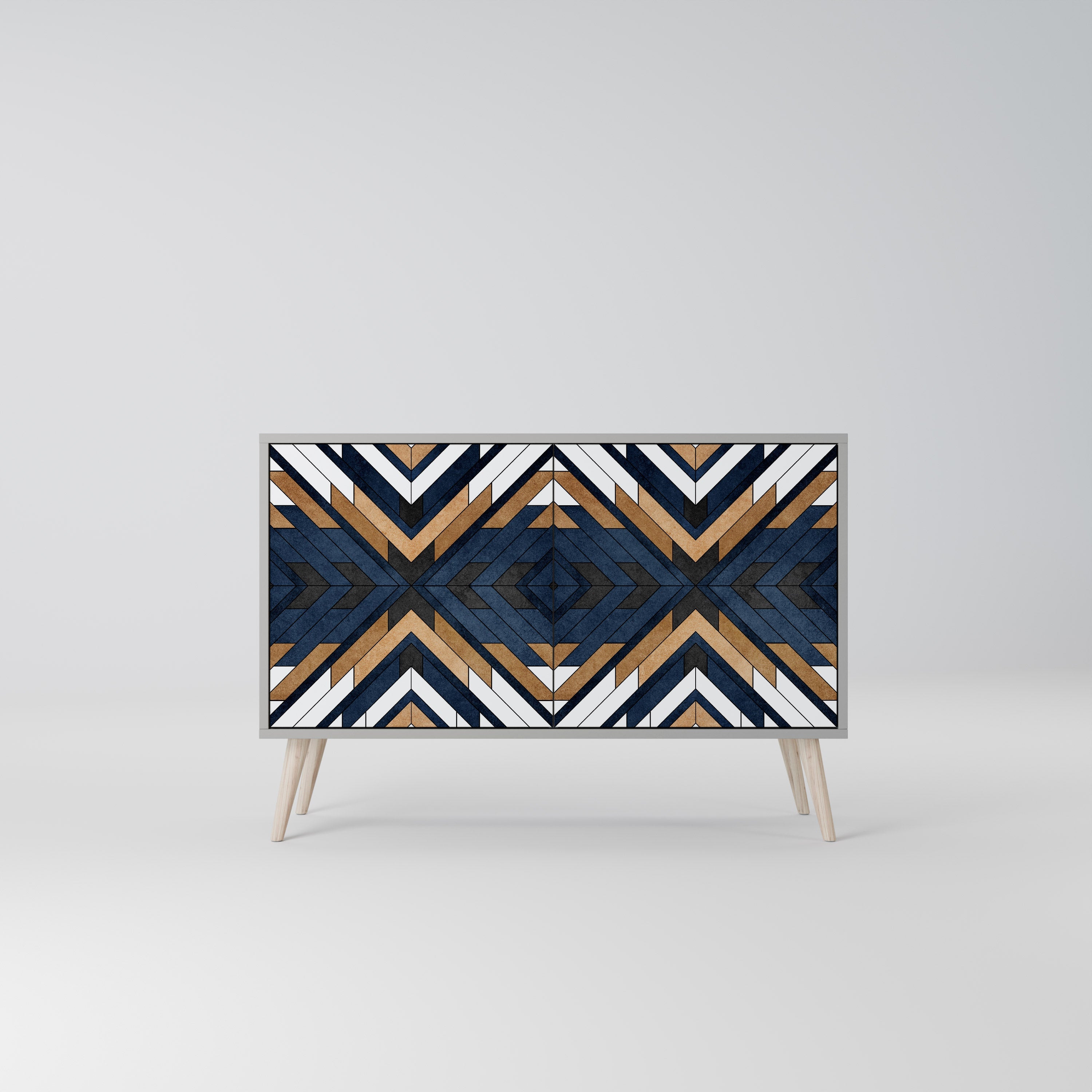 ARTFUL GEOMETRY Sideboard mit 2 Türen in grauem Finish