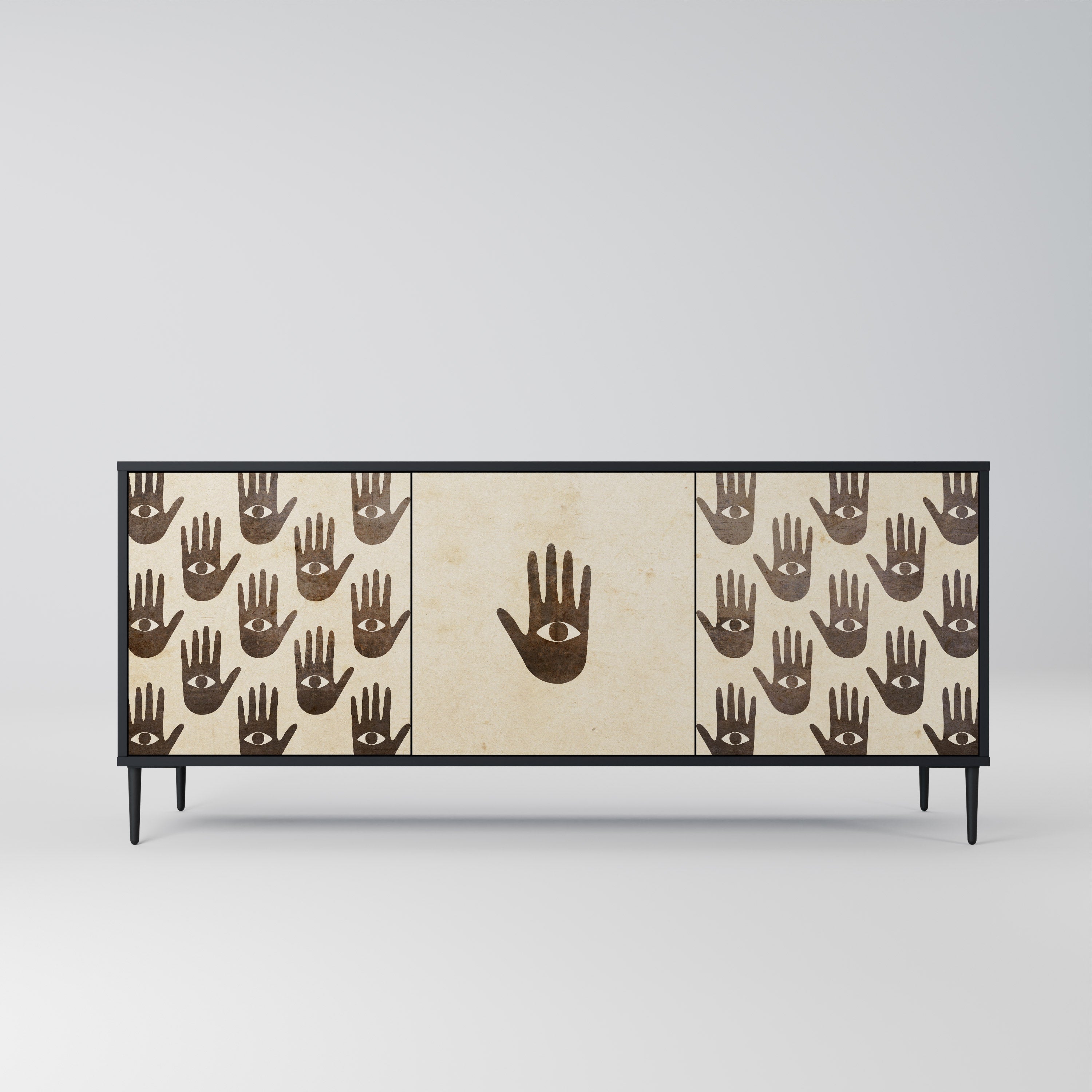 MEHR SEHEN 3-türiges Sideboard in Schwarz
