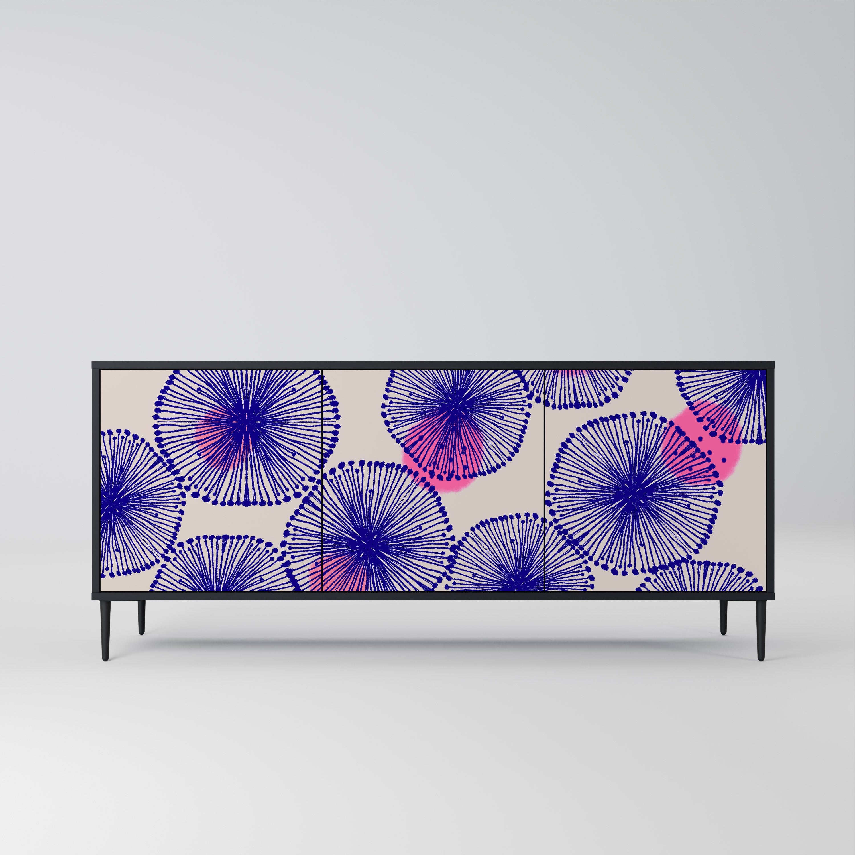 MAGIC NATURE 3-türiges Sideboard in Schwarz
