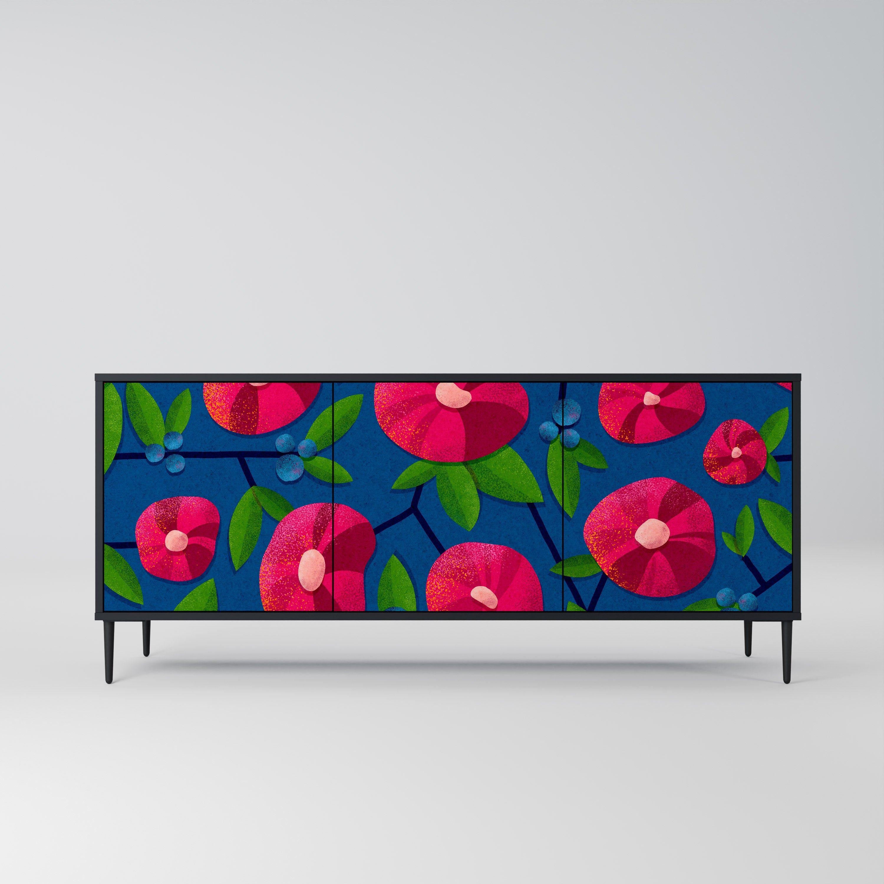 SPRING THOUGHTS 3-türiges Sideboard in schwarzem Finish
