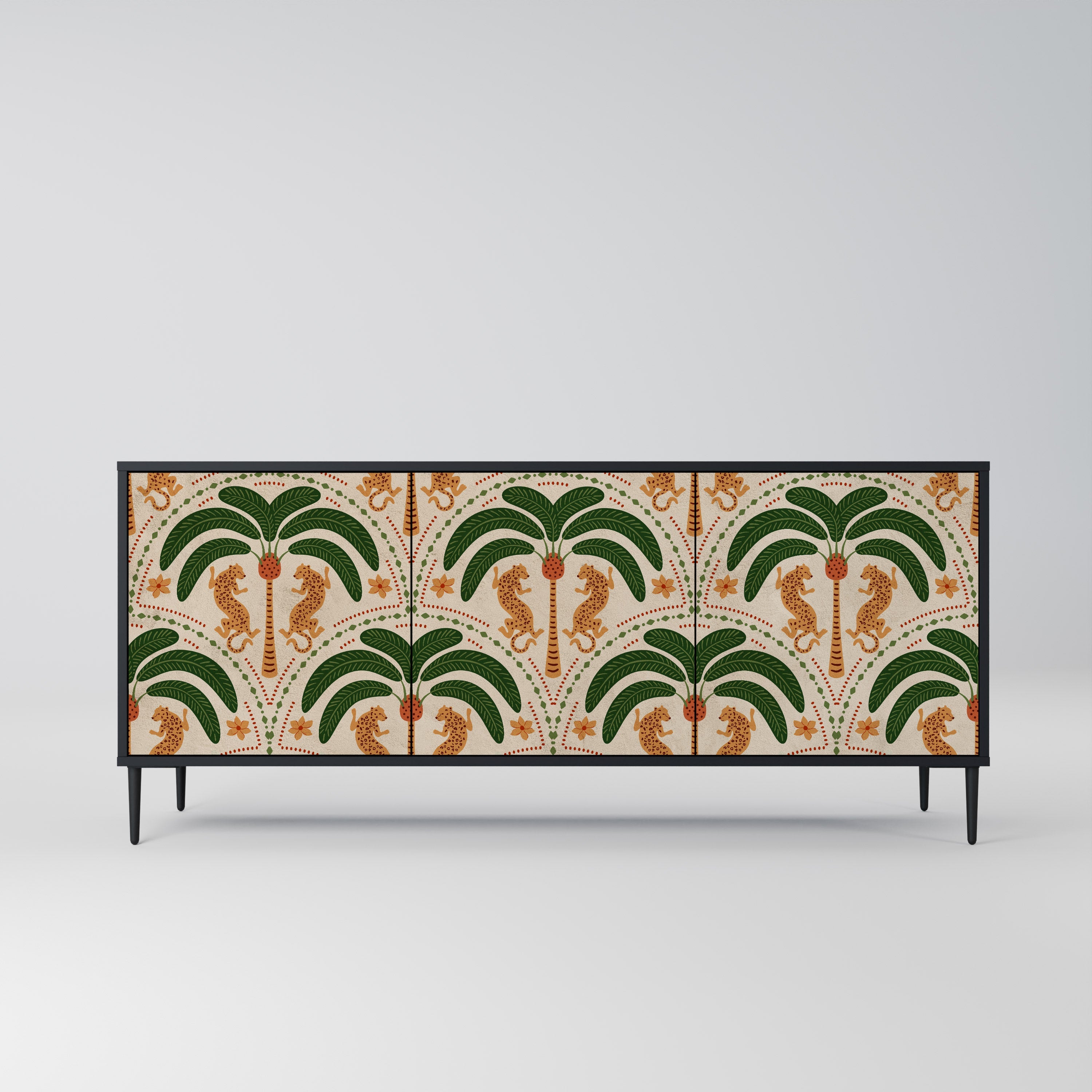 DANCING PREDATORS Sideboard mit 3 Türen in Schwarz