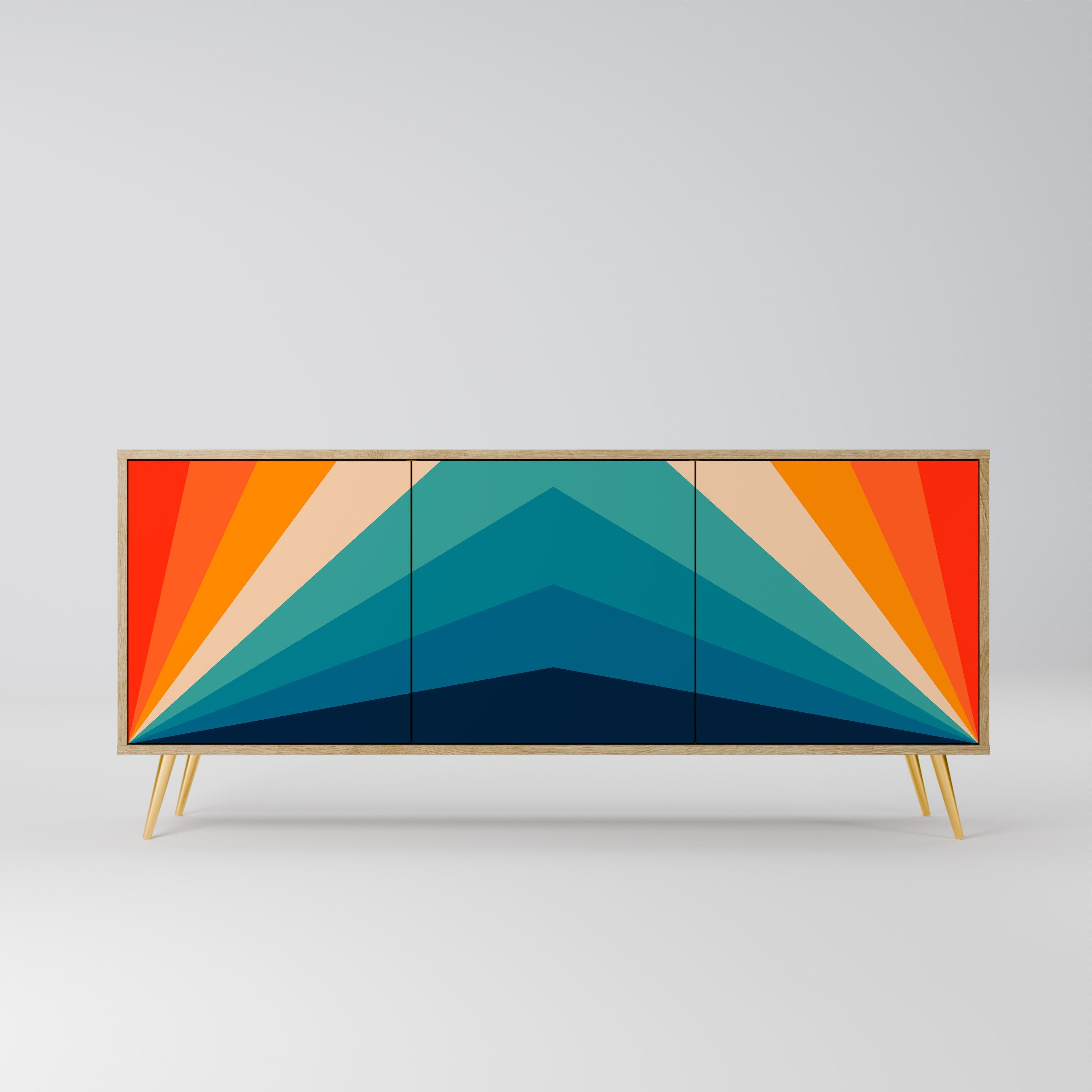 PRISM CONCUSSION 3-türiges Sideboard in Eichenoptik