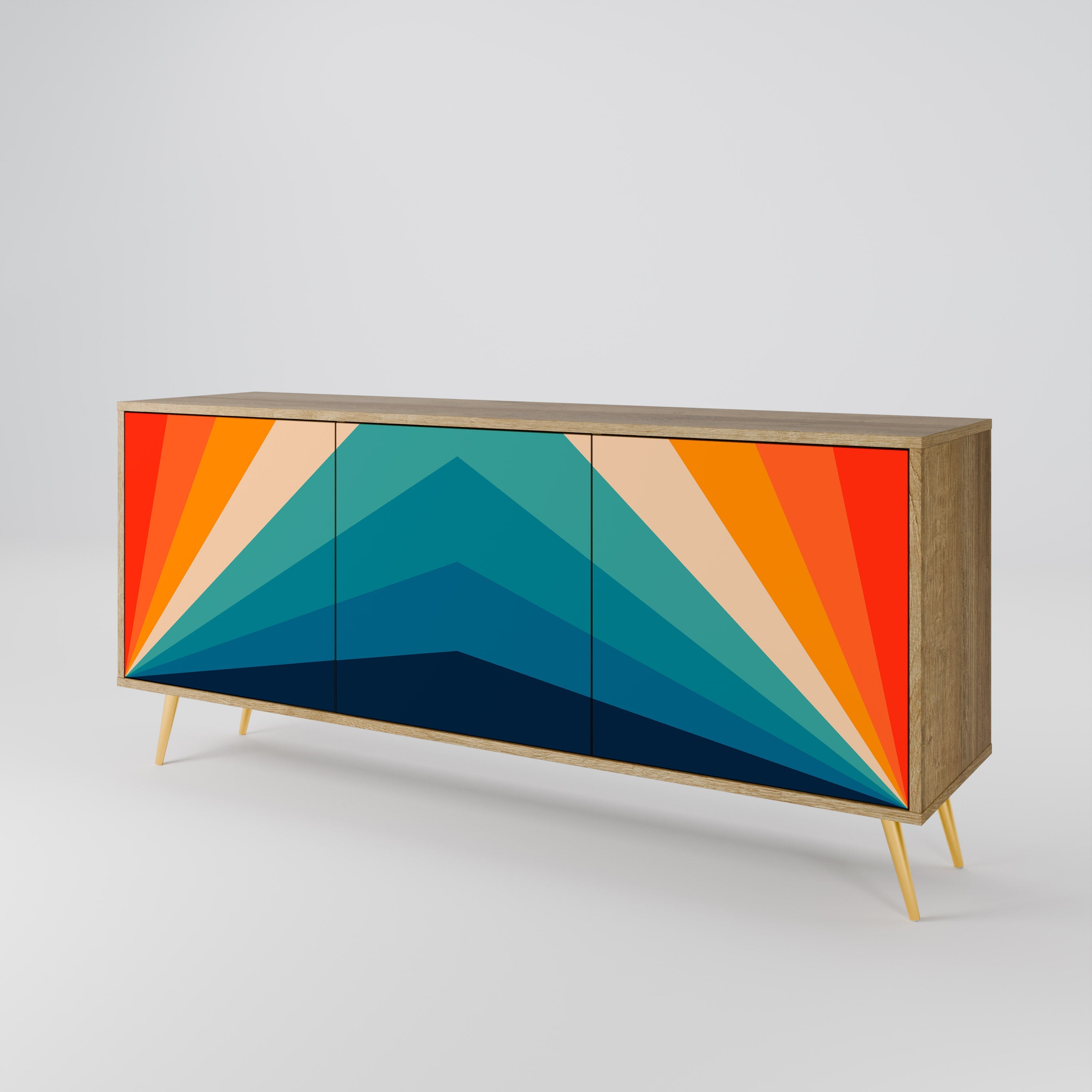 PRISM CONCUSSION 3-türiges Sideboard in Eichenoptik