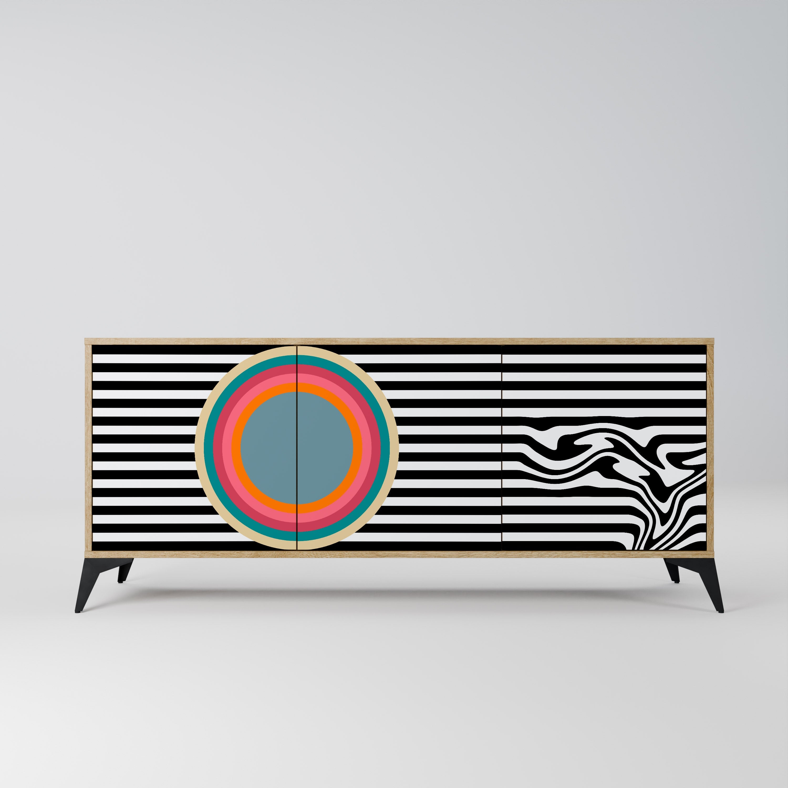 SPECTRA SHOWCASE 3-türiges Sideboard in Eichenoptik