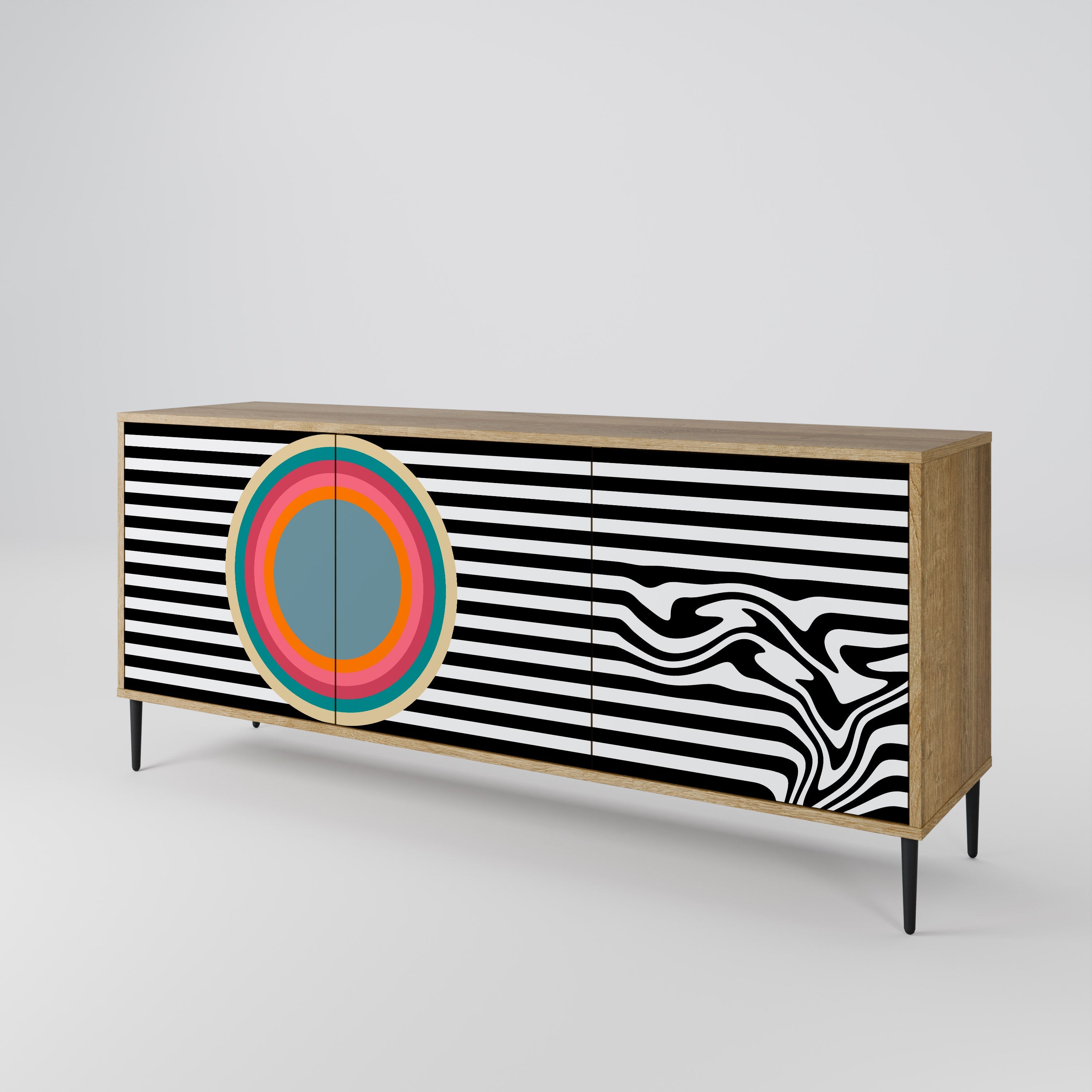 SPECTRA SHOWCASE 3-türiges Sideboard in Eichenoptik