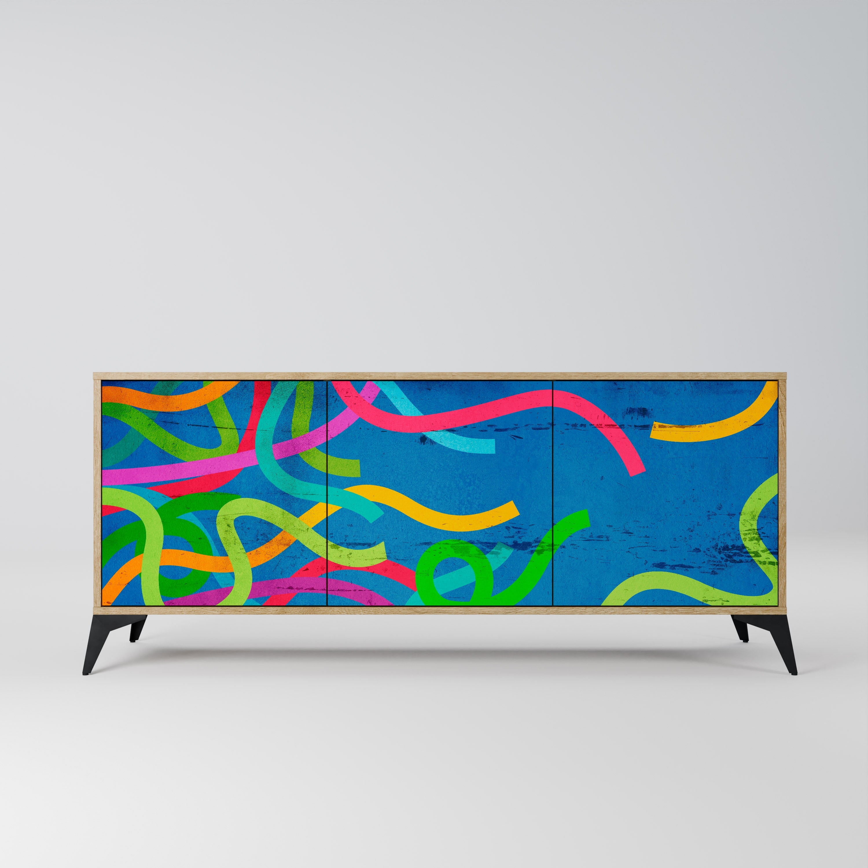 STREAMER TANGLE 3-türiges Sideboard in Eichenoptik