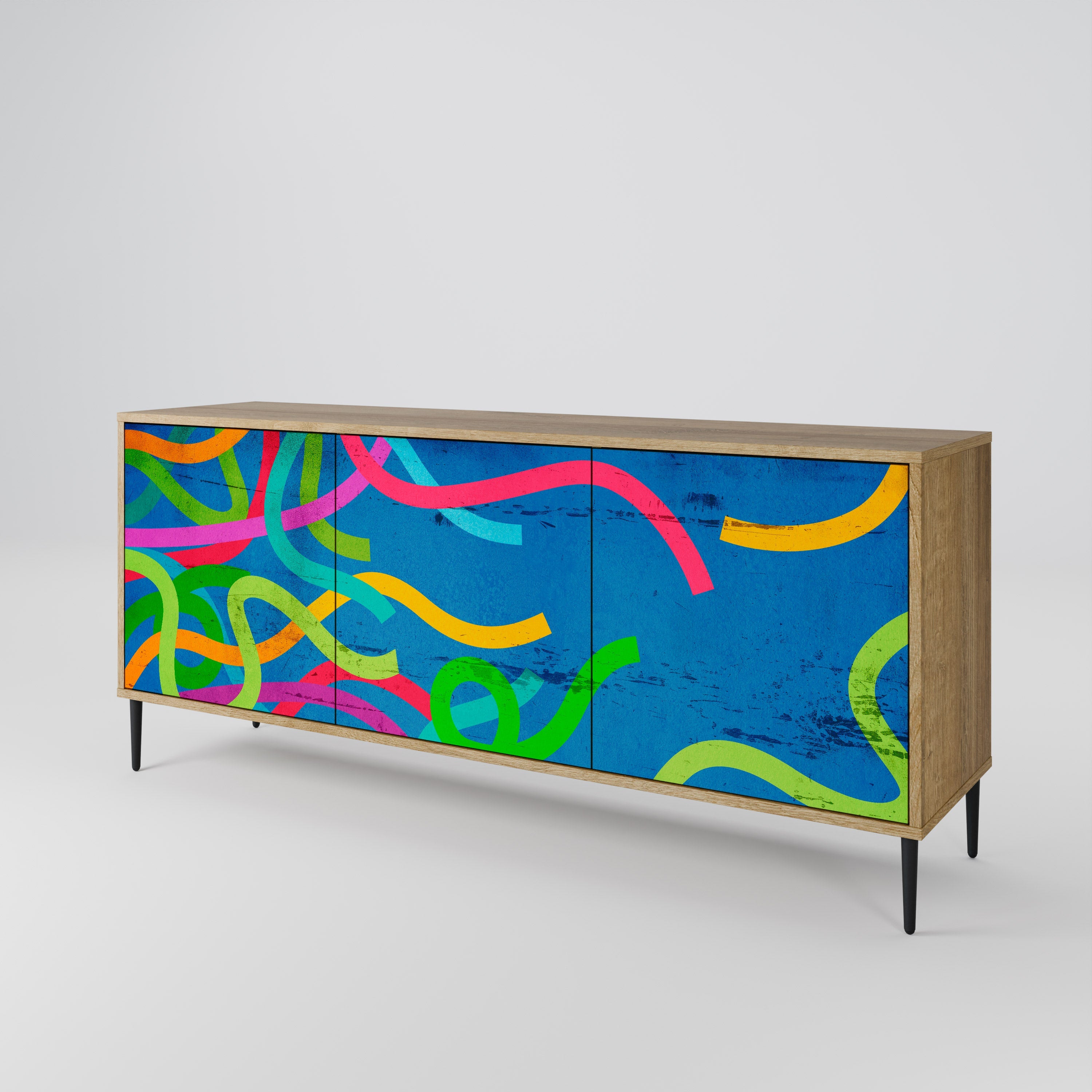 STREAMER TANGLE 3-türiges Sideboard in Eichenoptik