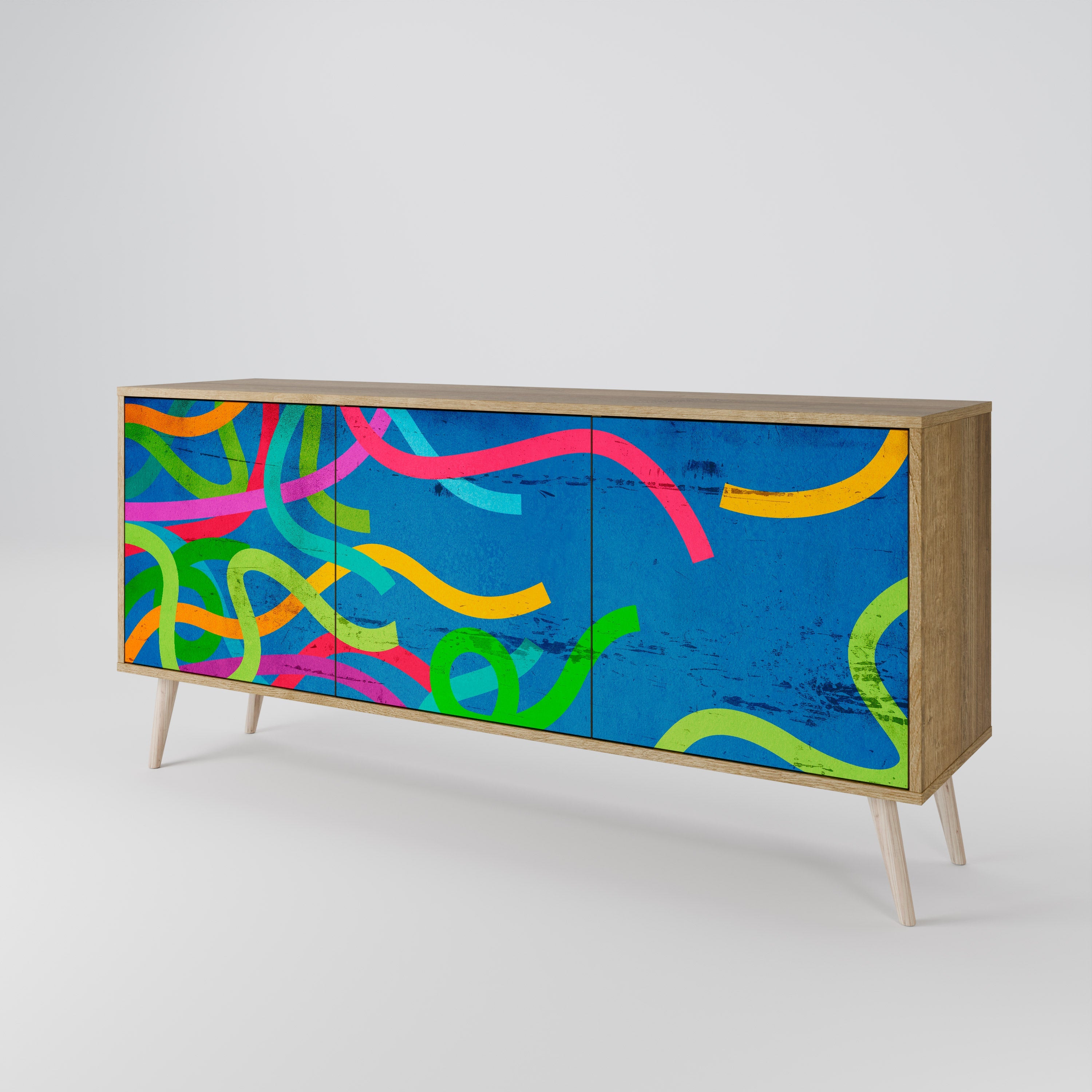 STREAMER TANGLE 3-türiges Sideboard in Eichenoptik