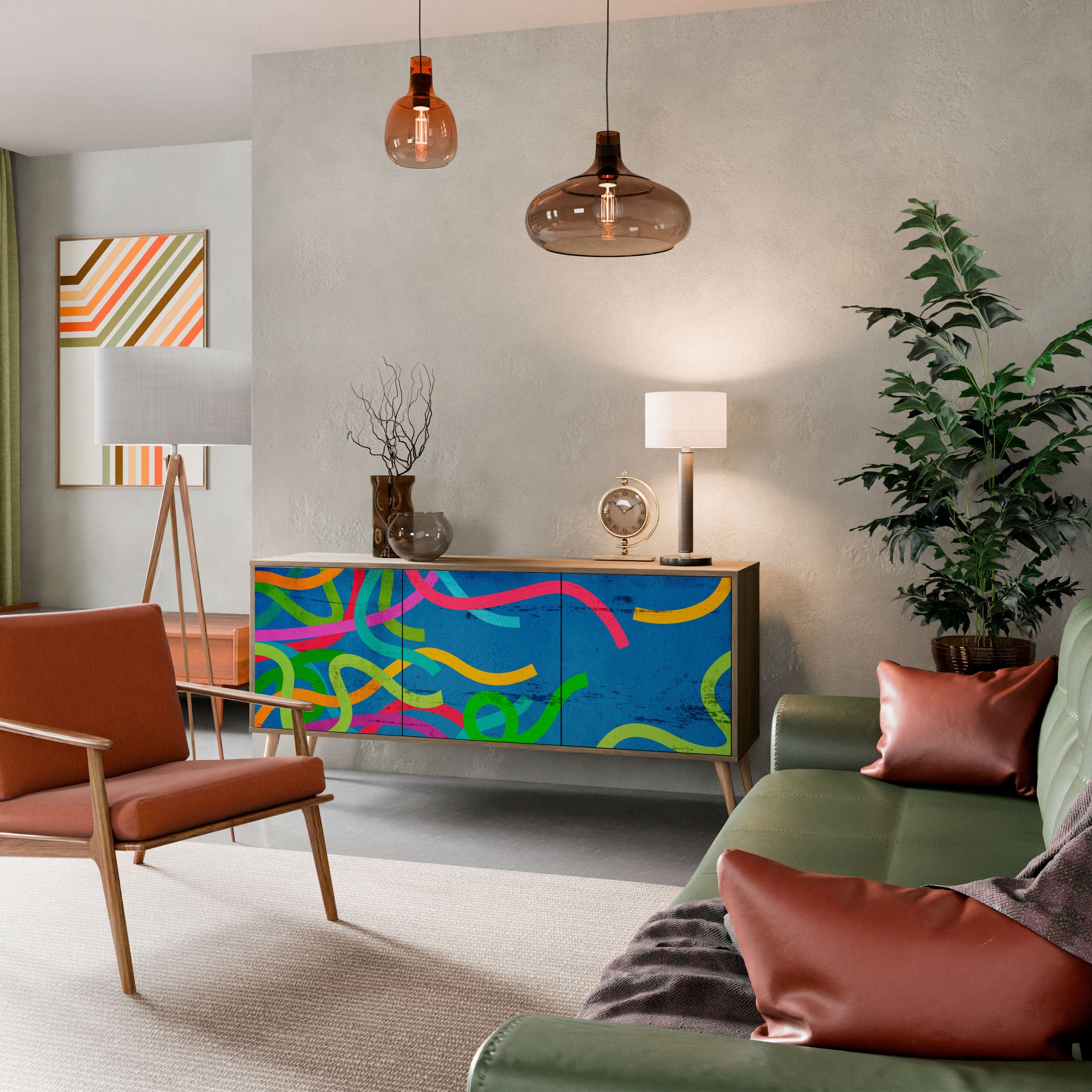 STREAMER TANGLE 3-türiges Sideboard in Eichenoptik