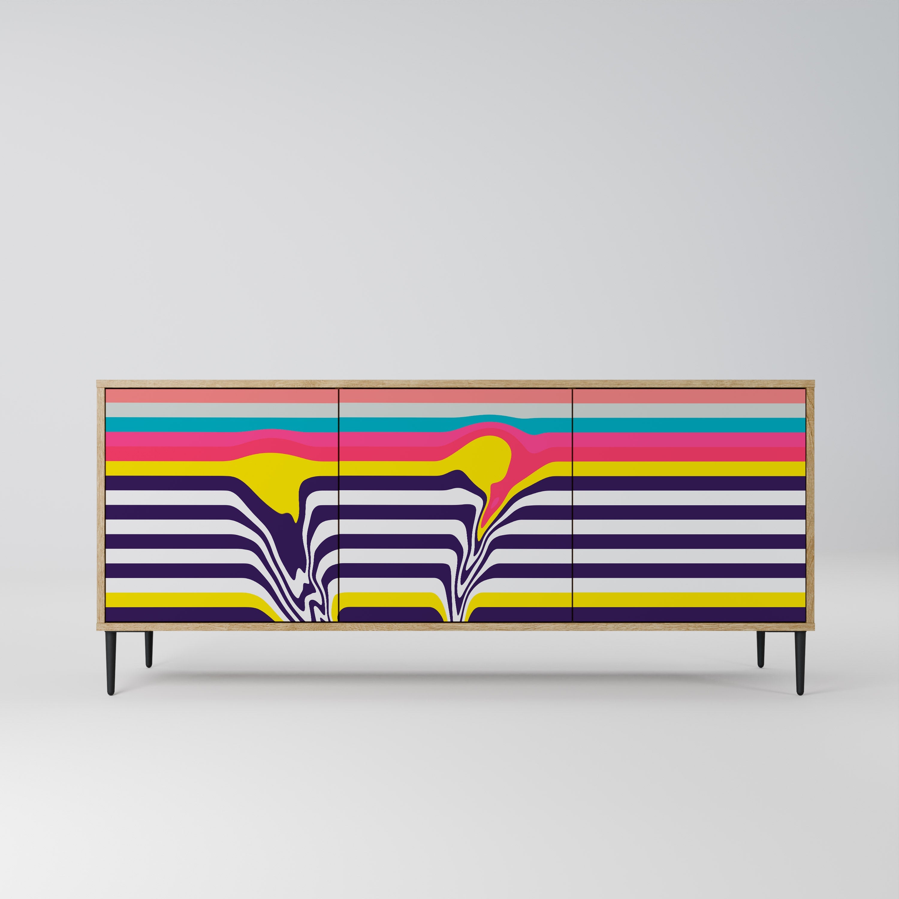 TONE COLLAPSE 3-türiges Sideboard in Eichenoptik