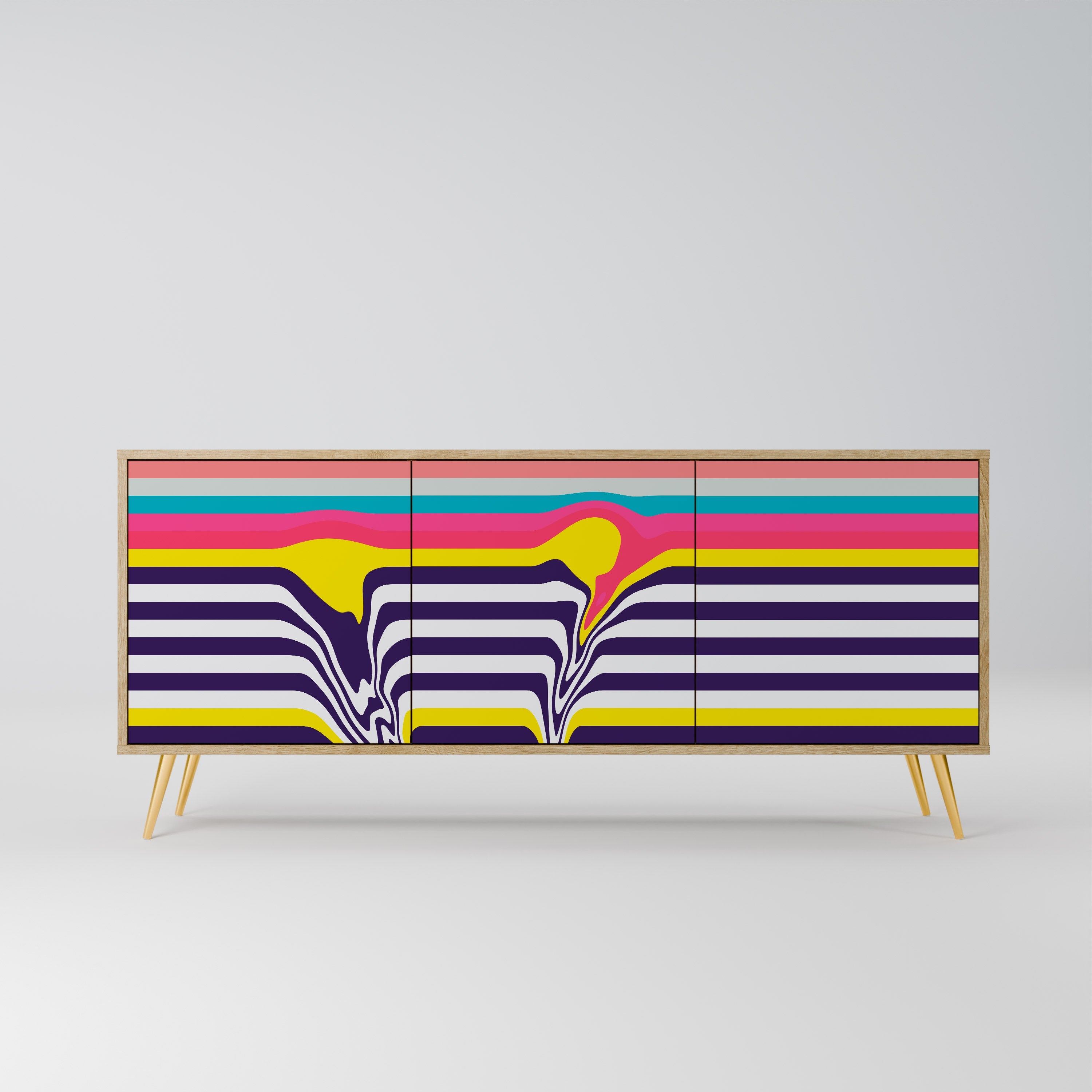 TONE COLLAPSE 3-türiges Sideboard in Eichenoptik