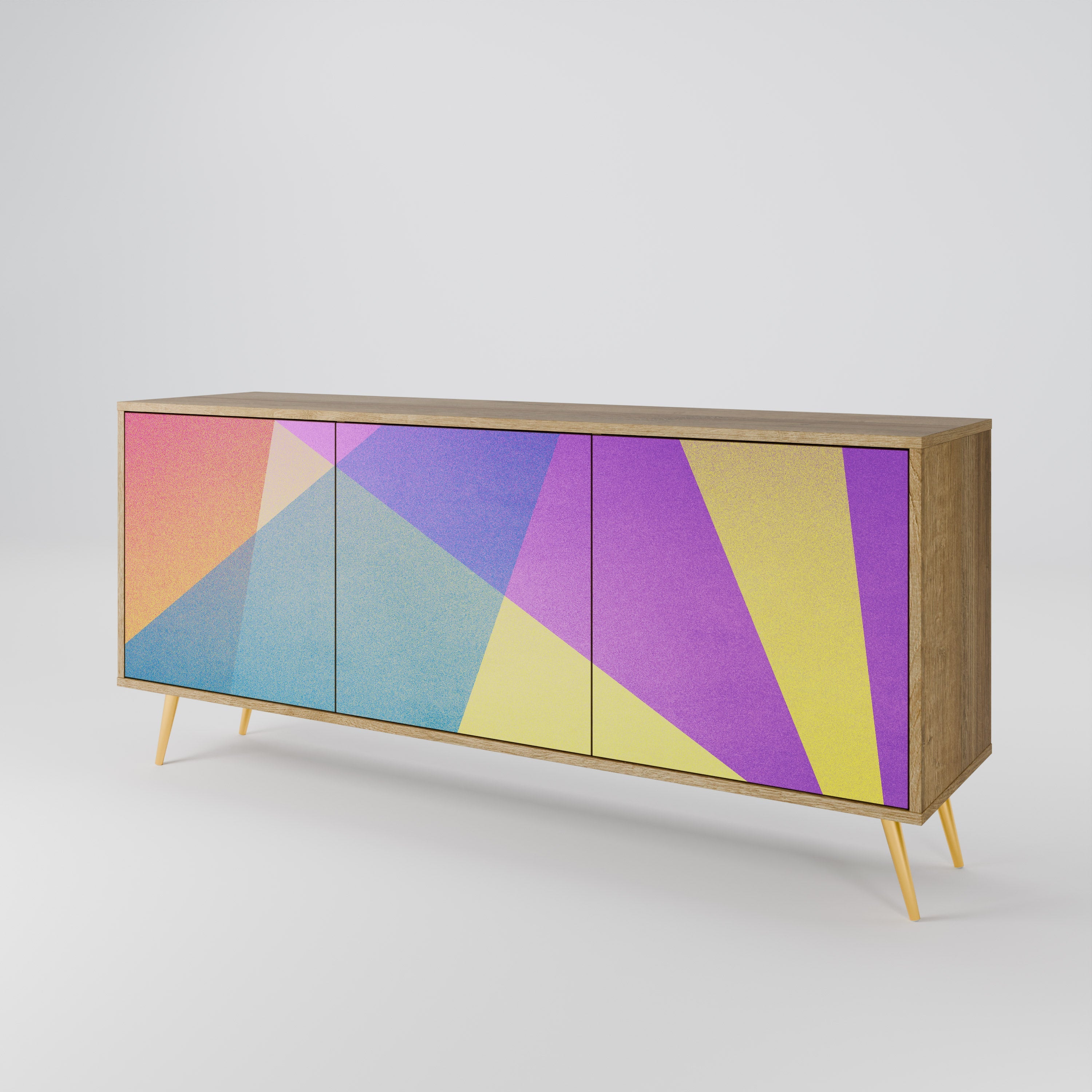 BRIGHT GEOMETRY 3-türiges Sideboard in Eichenoptik
