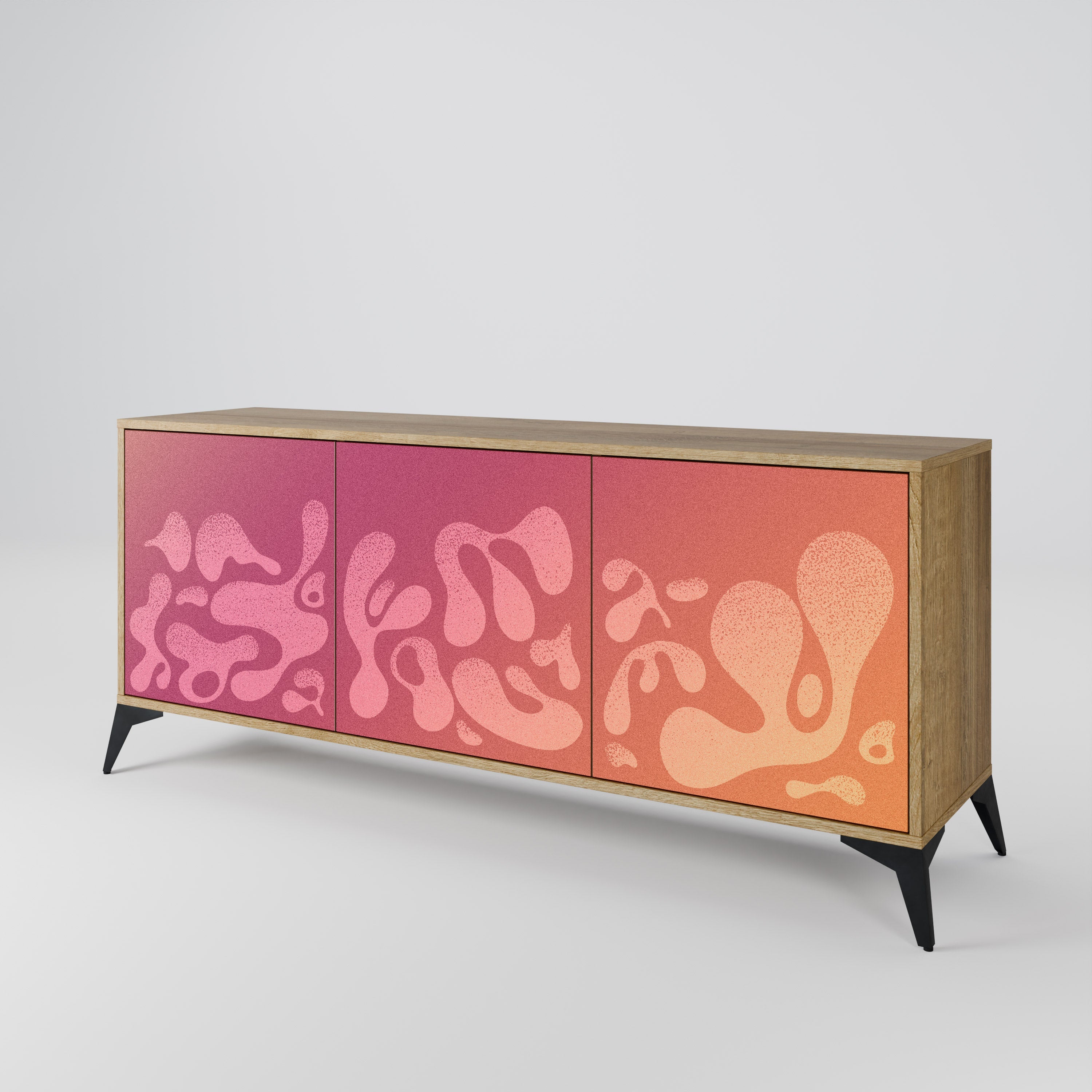 IRREGULAR PINK 3-türiges Sideboard in Eichenoptik