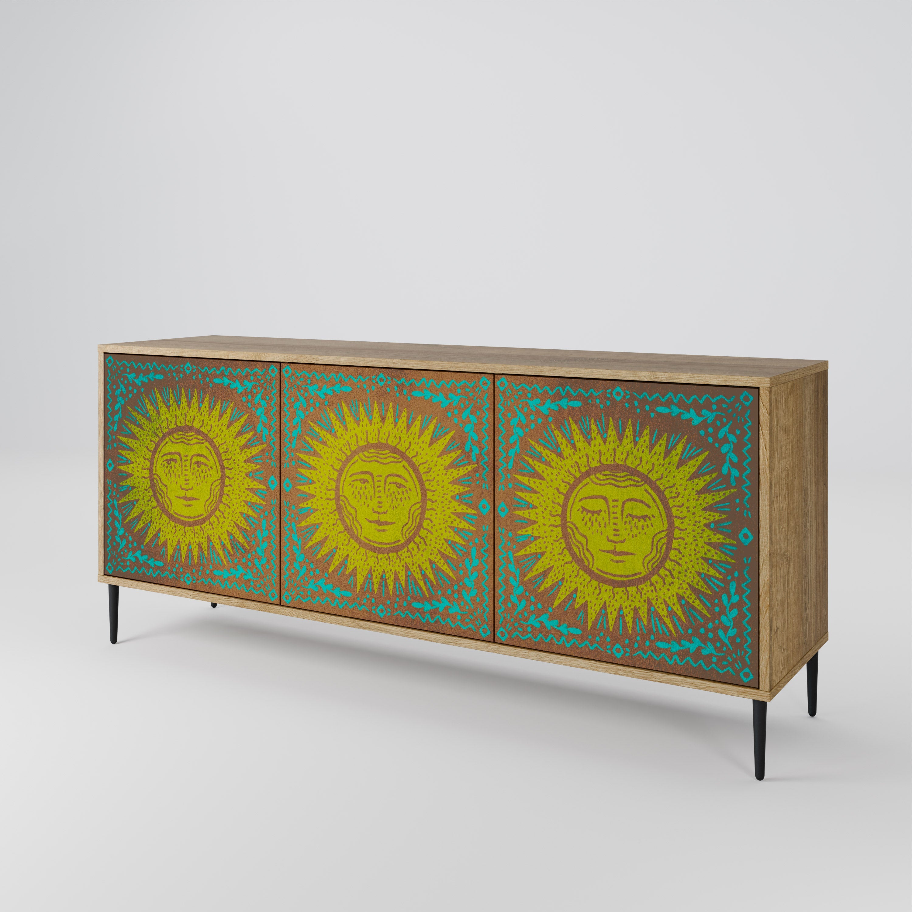SUNSHINE EULOGY 3-türiges Sideboard in Eichenoptik