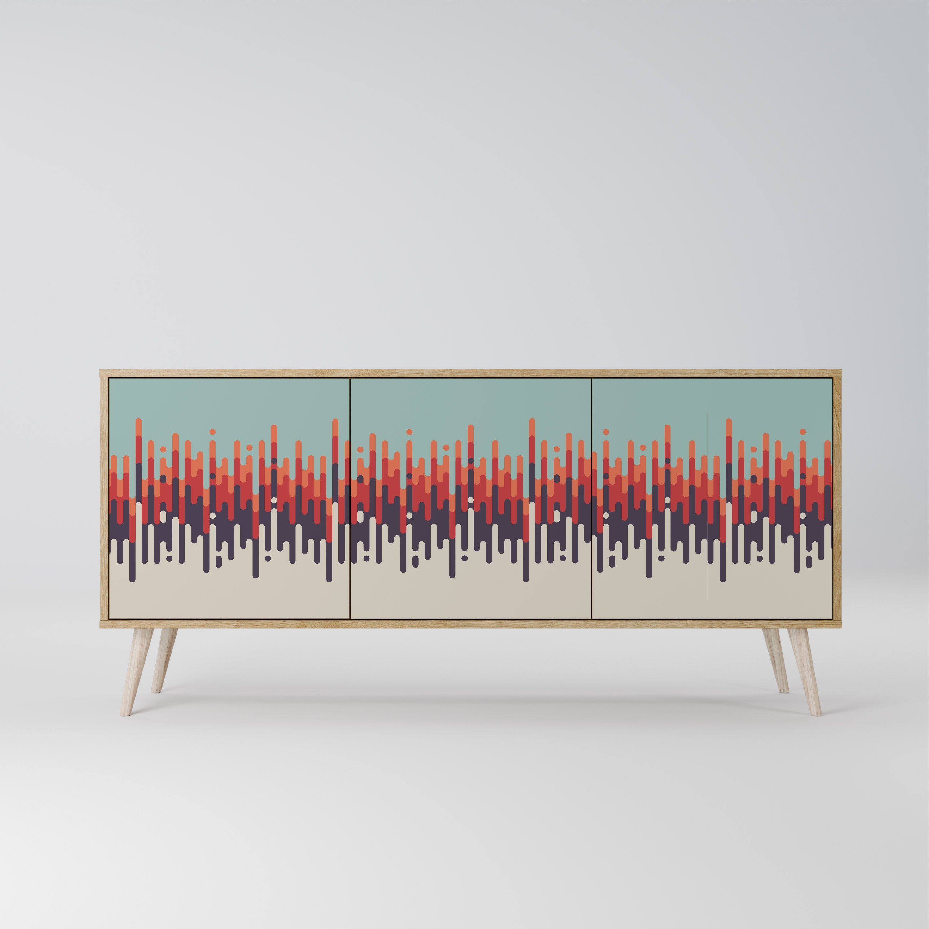 CHROMA CONTOURS 3-türiges Sideboard in Eichenoptik