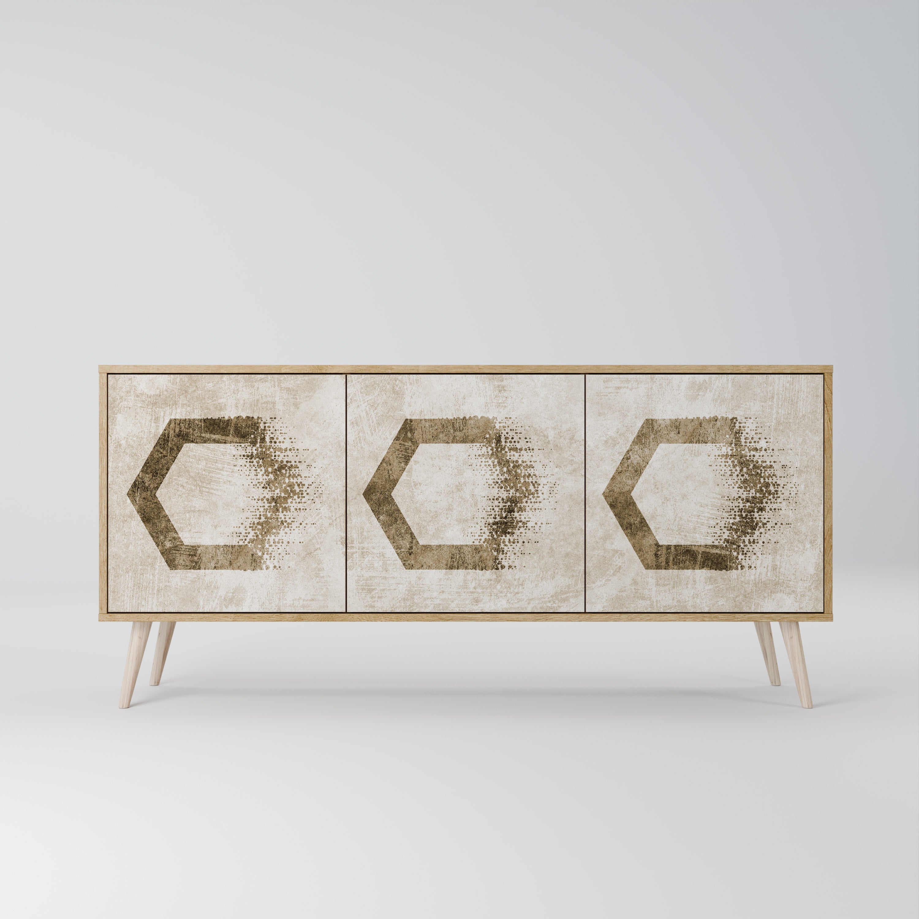 HEXAGONAL SHAPES 3-türiges Sideboard in Eichenoptik