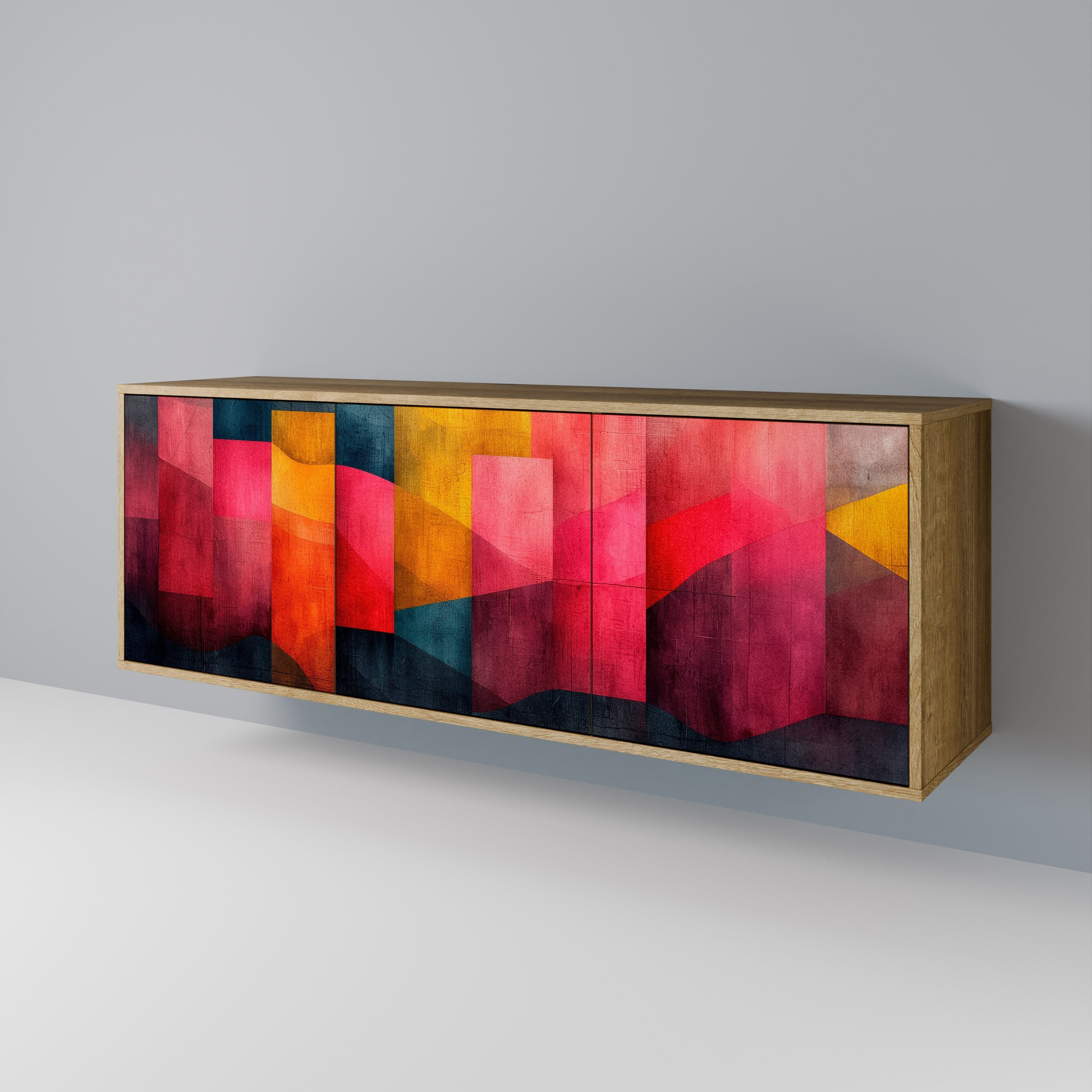COLORFUL SOUNDS 3-türiges Sideboard in Eichenoptik