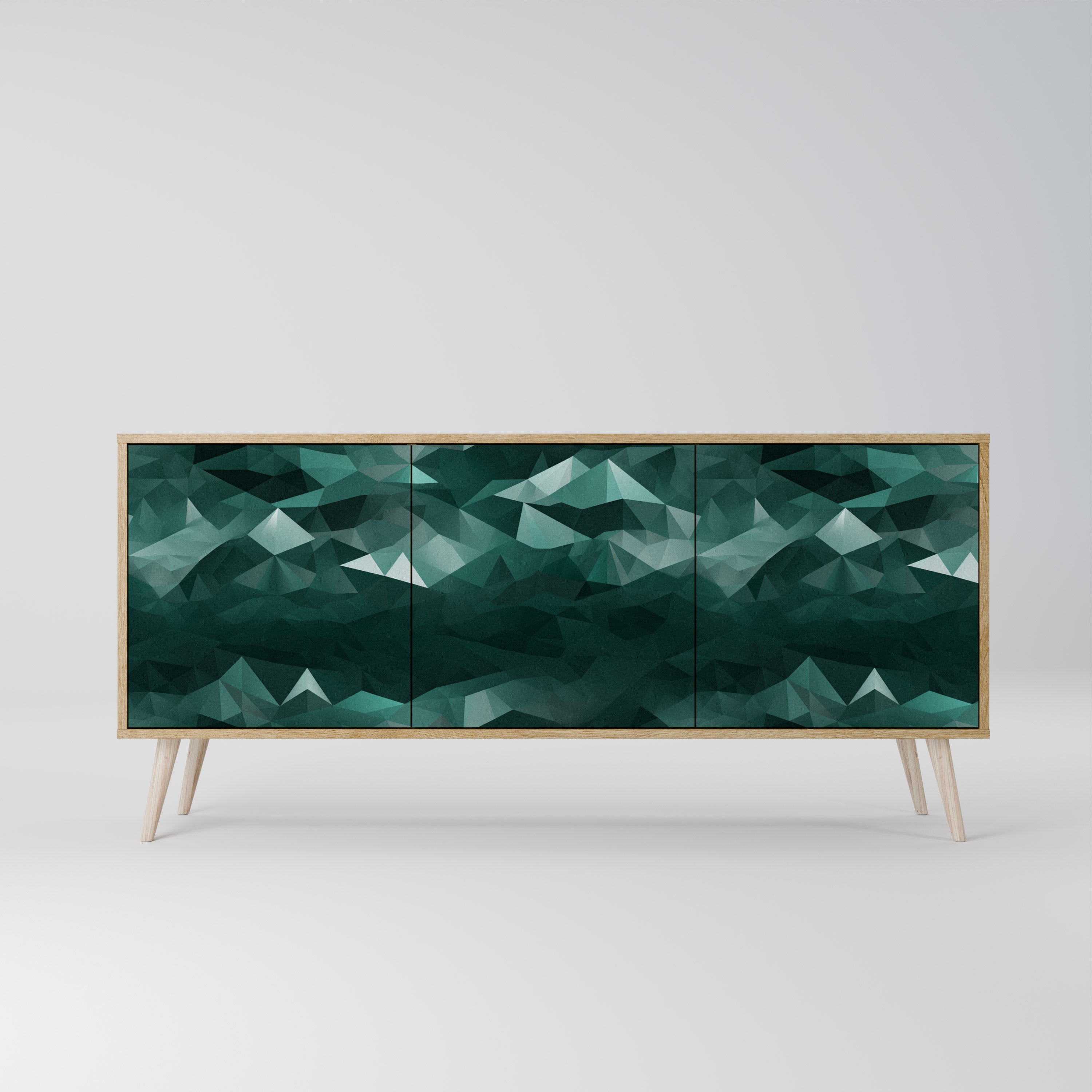 POLYGONAL FLOATING 3-türiges Sideboard in Eichenoptik