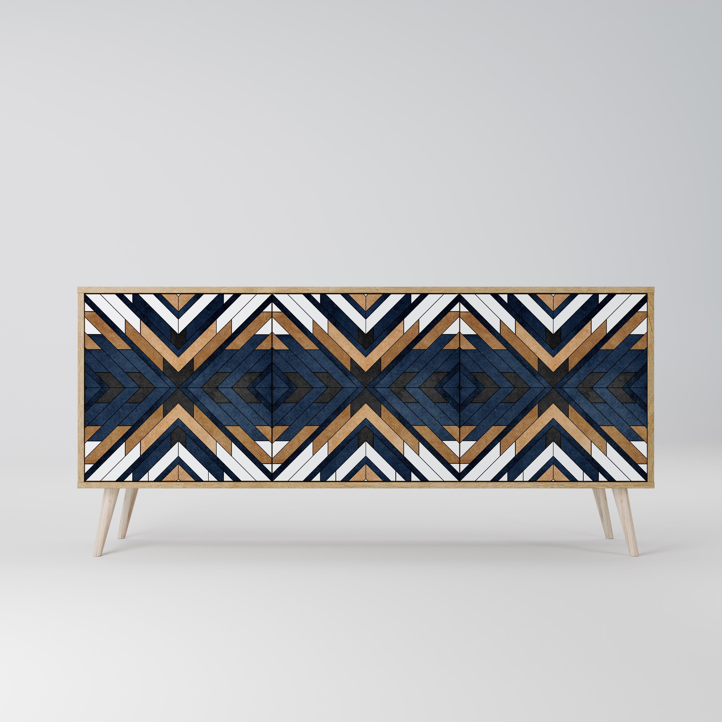 ARTFUL GEOMETRY 3-türiges Sideboard in Eichenoptik