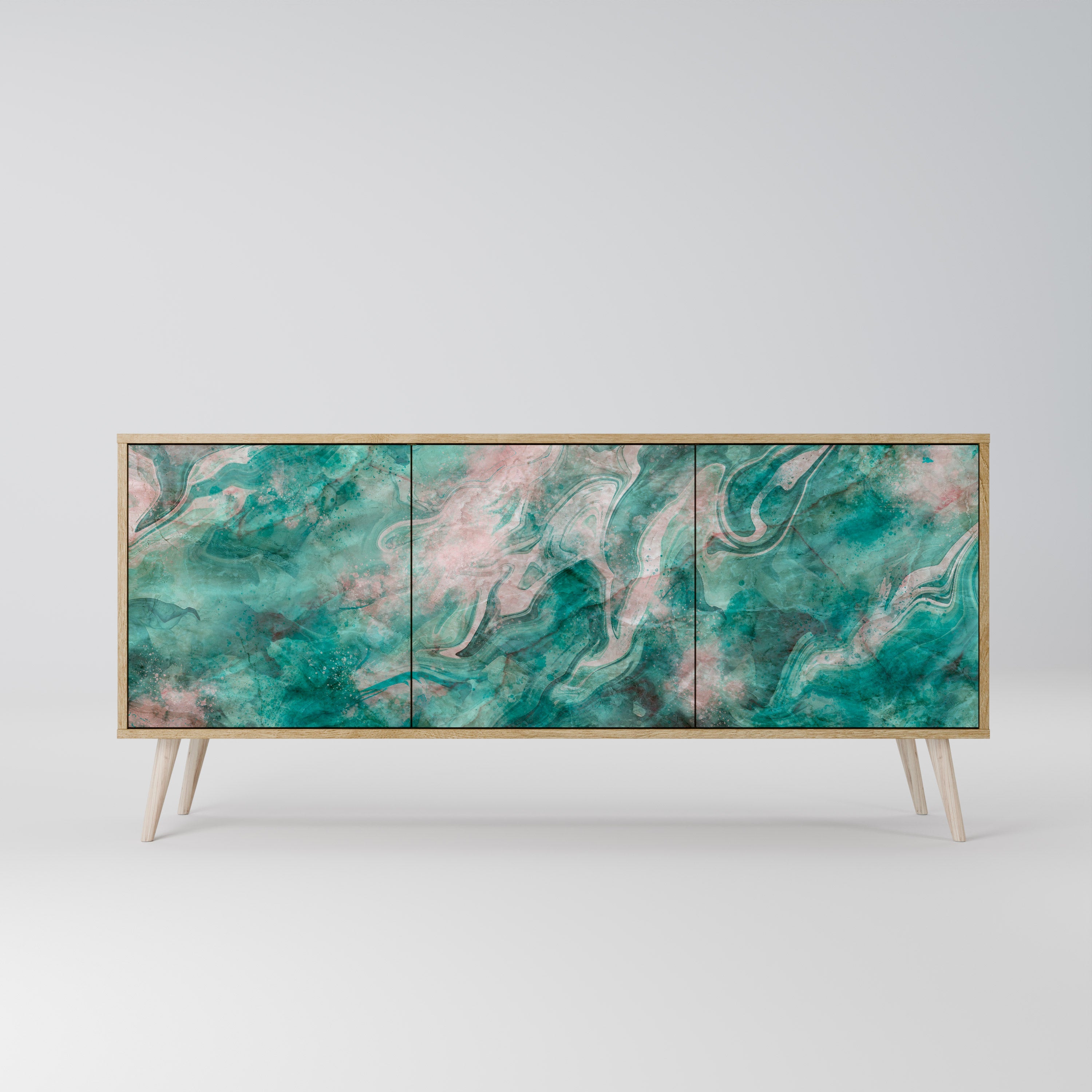 ABSTRACT ALCHEMY 3-türiges Sideboard in Eichenoptik