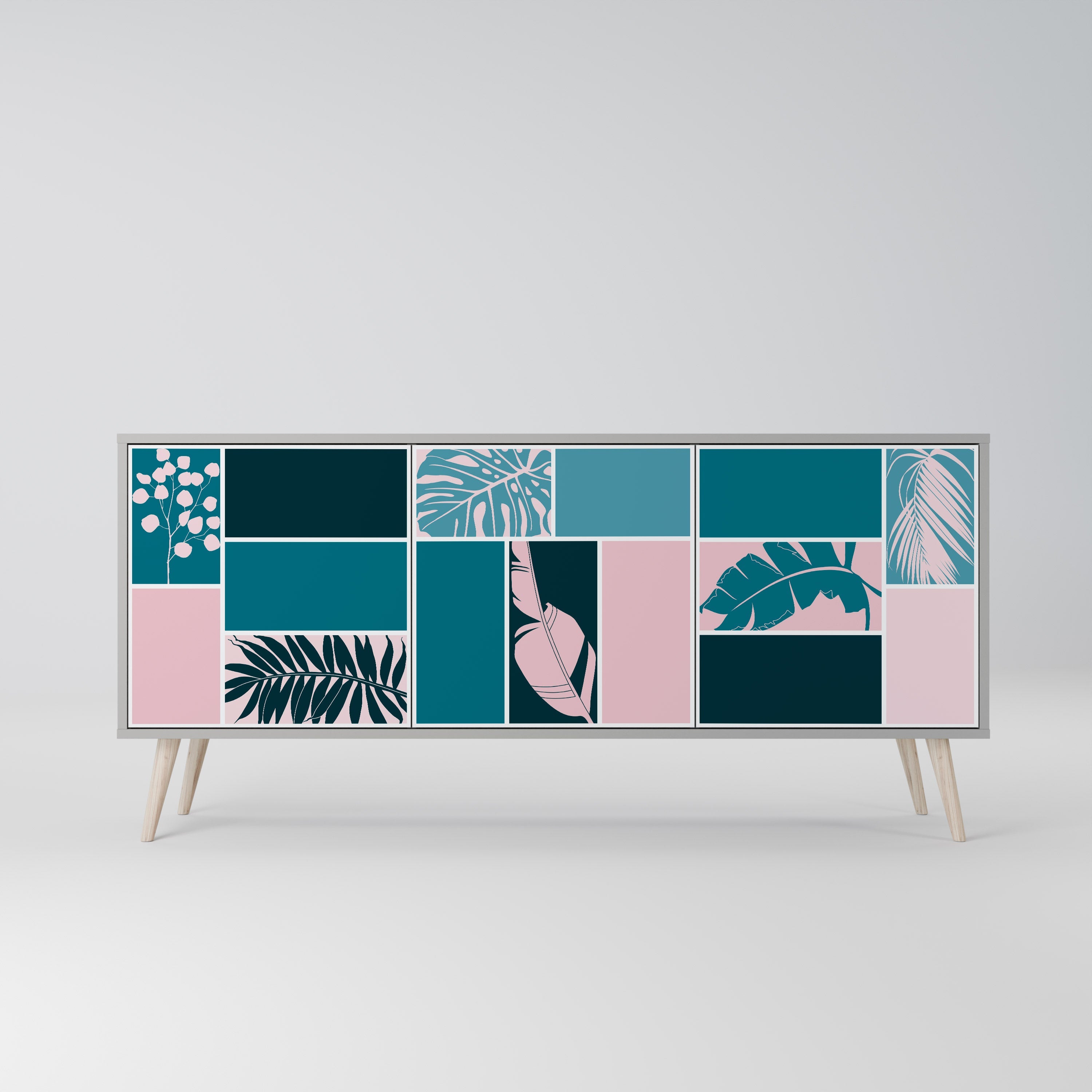 COMBINATION OF SHAPES 3-türiges Sideboard in grauer Ausführung