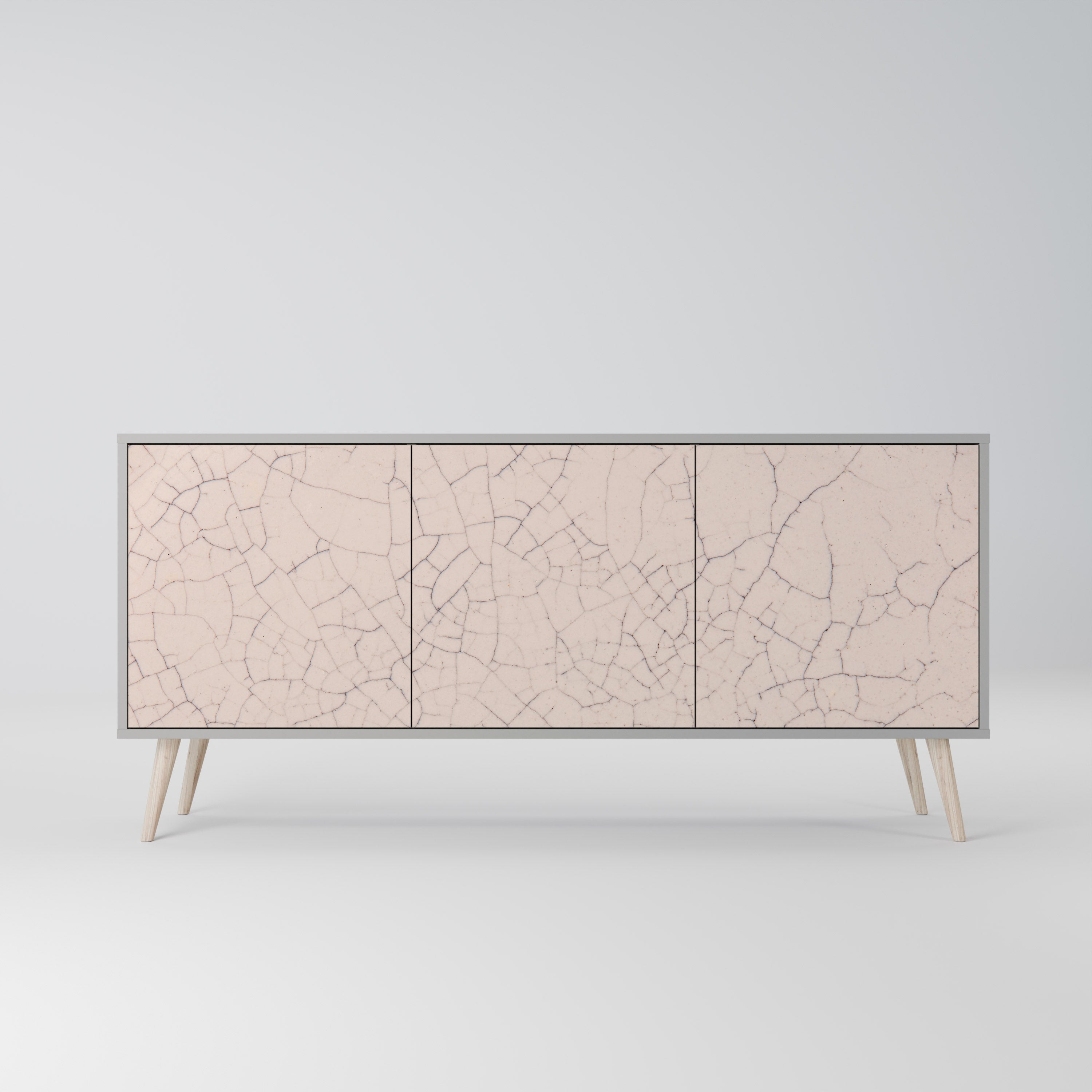 CERAMIC TEXTURE 3-türiges Sideboard in grauem Finish