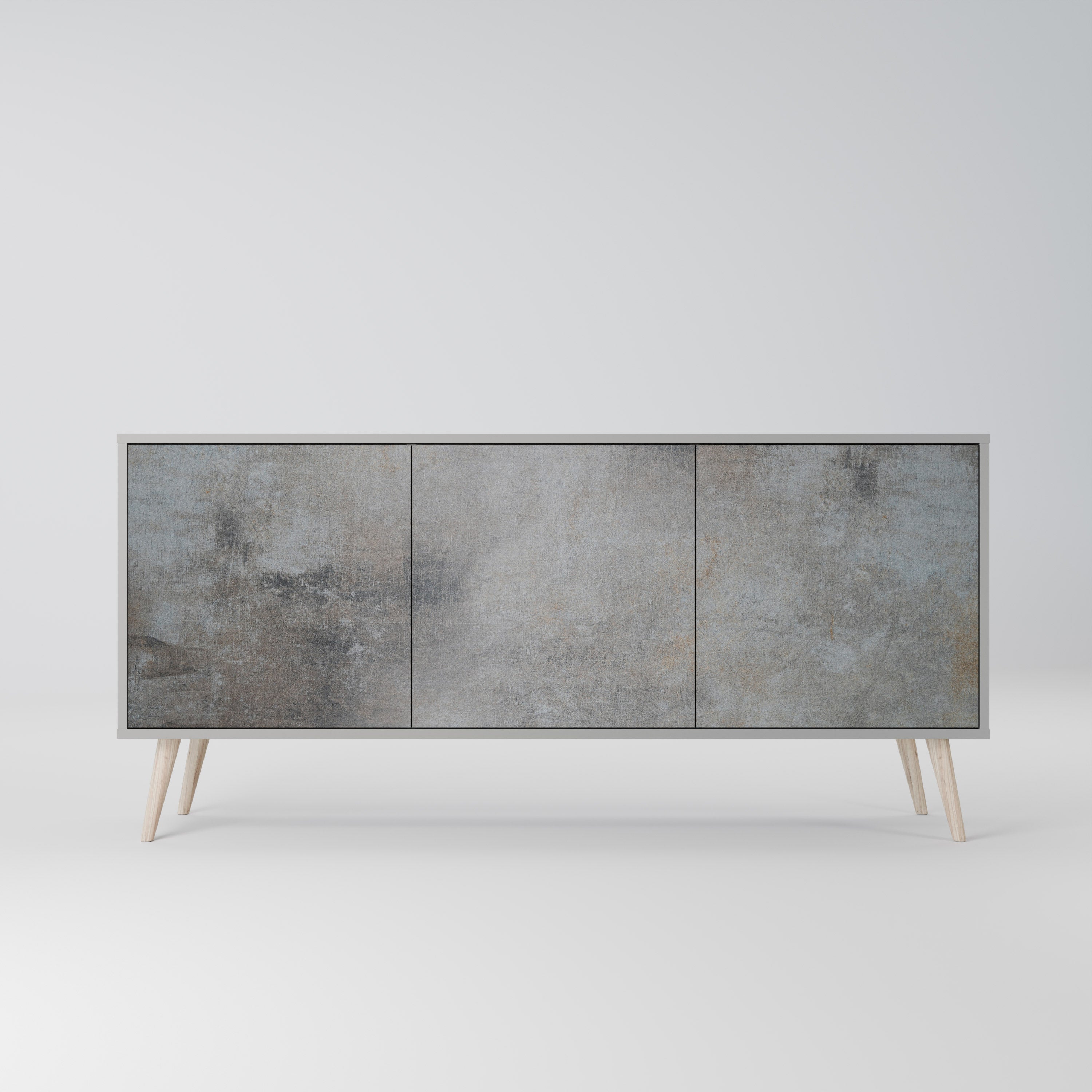 CONCRETE WALL Sideboard mit 3 Türen in grauer Ausführung
