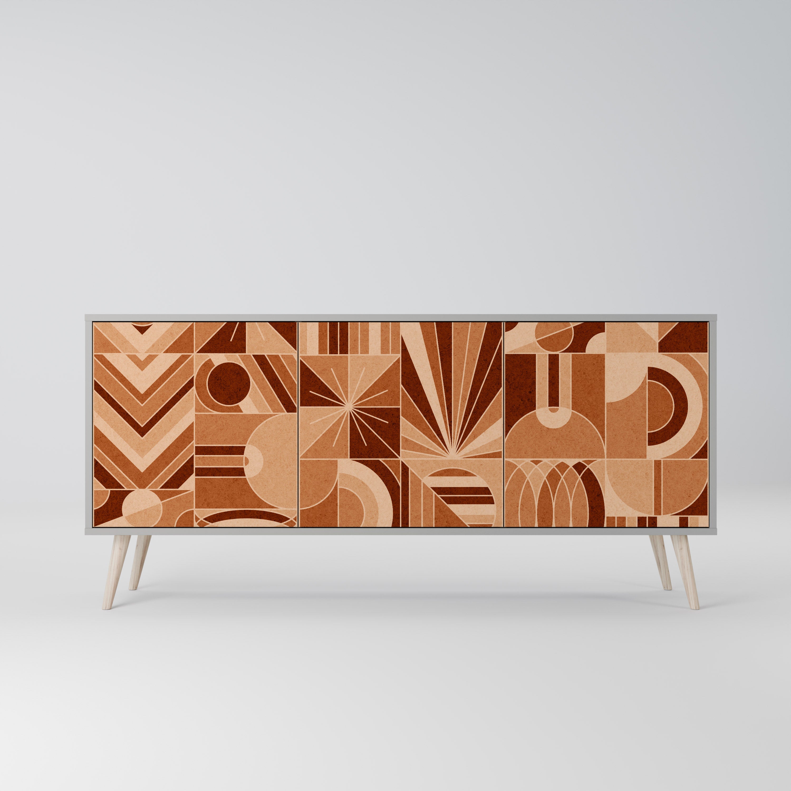 PRISM MOSAIC Sideboard mit 3 Türen in grauem Finish