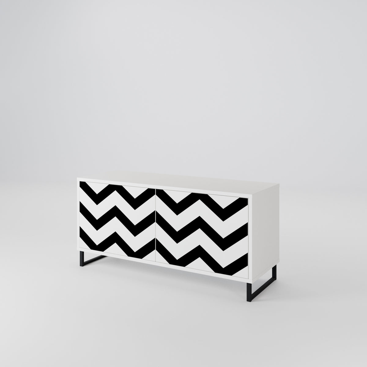 CLASSIC ZIG ZAG Kompaktes 2-türiges TV-Lowboard