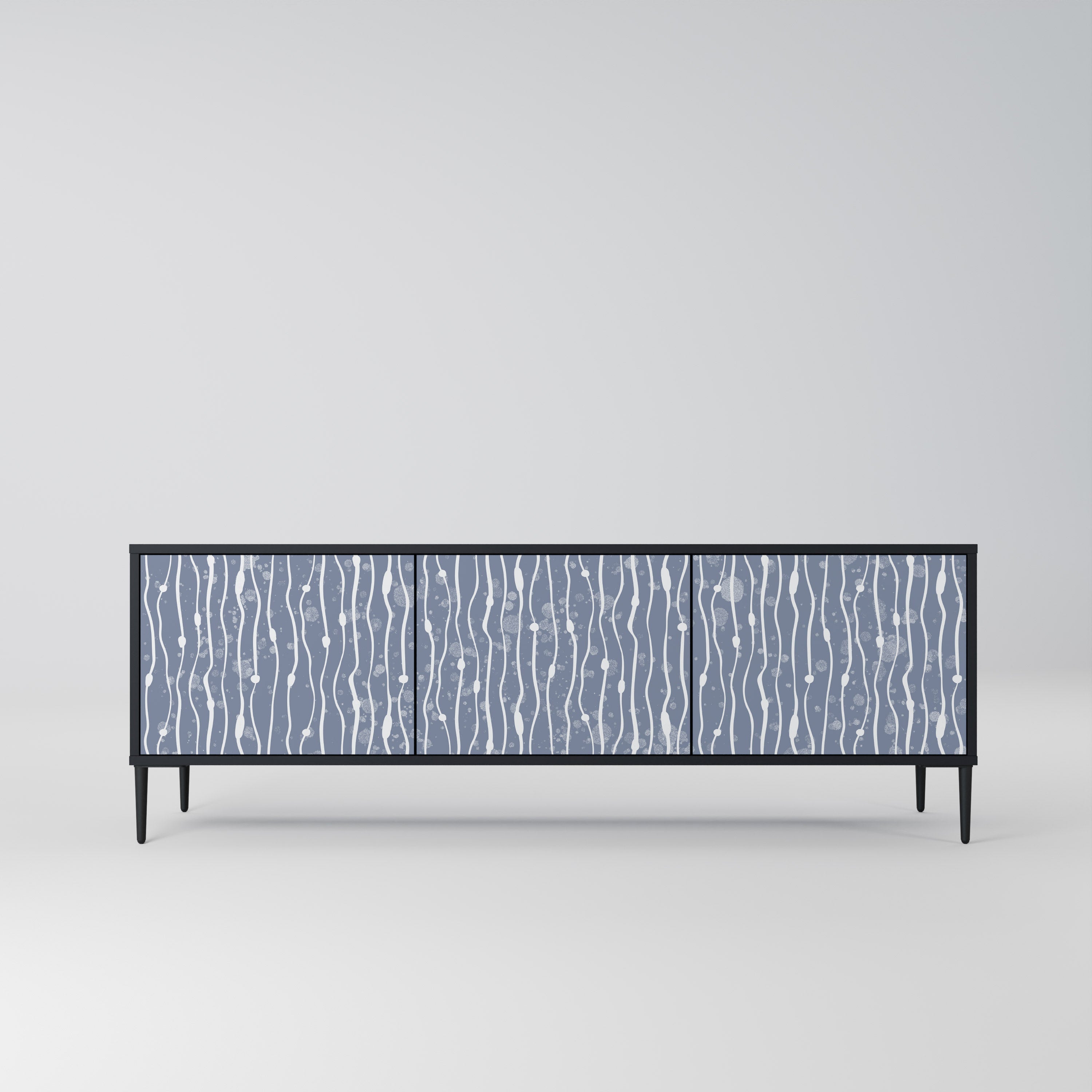 GRAPHITE RAIN 3-türiger TV-Ständer in Schwarz