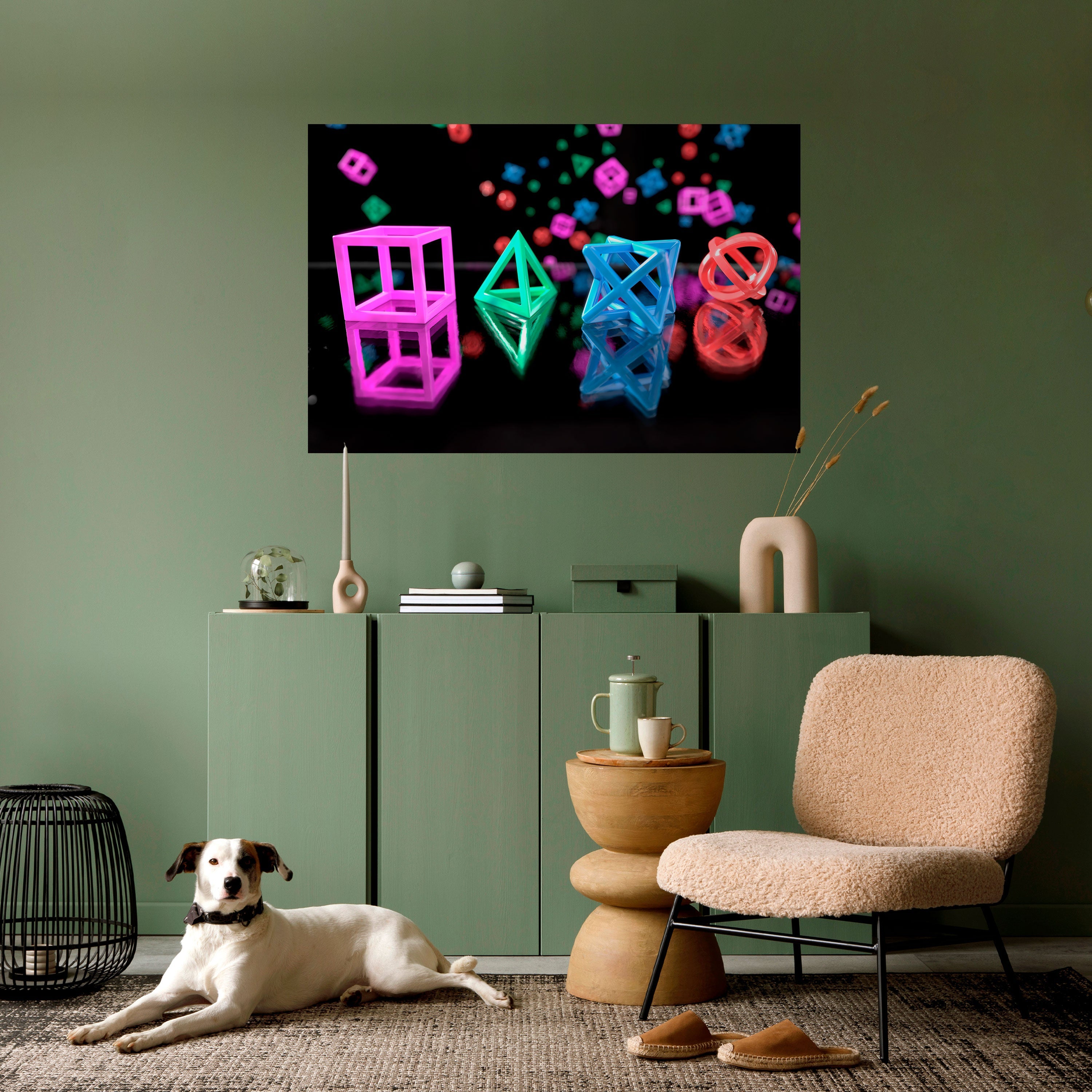 GAMER GLOWING ICONS Peel and Stick Horizontal Poster